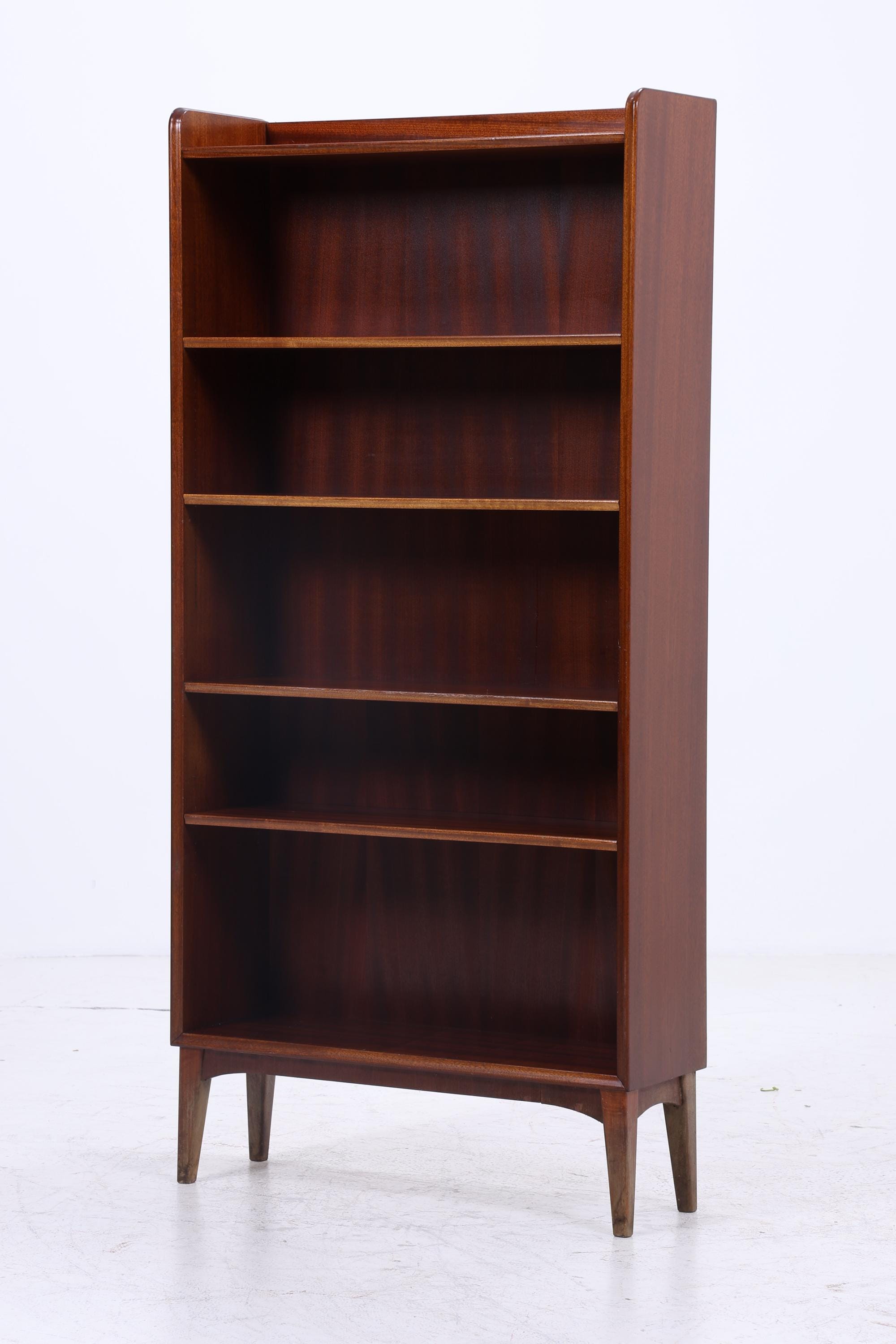 Vintage Mahagoni Bücherregal | Mid Century Regal | 60er Retro Holz Aufbewahrung