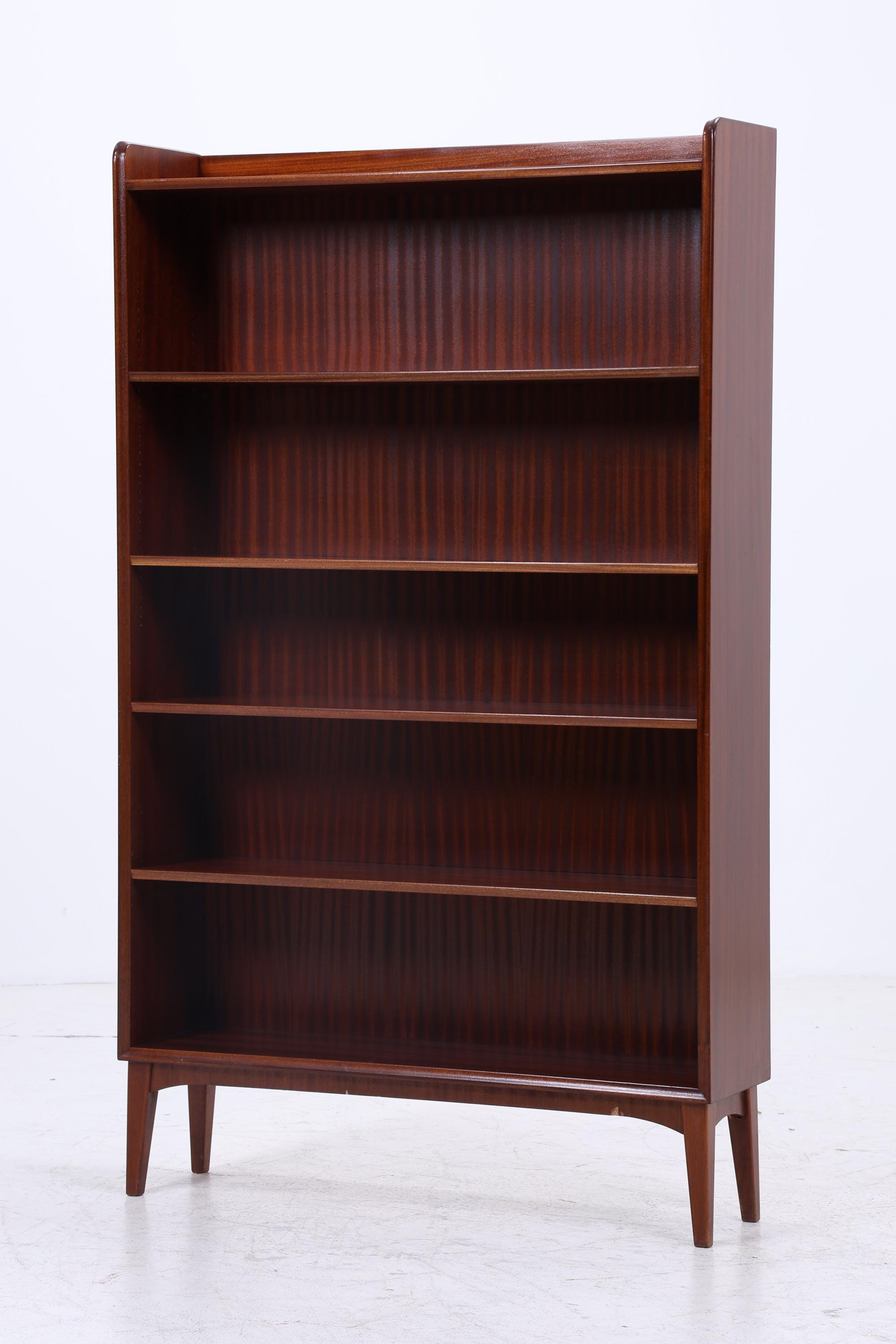 Vintage Mahagoni Bücherregal | Mid Century Regal | 60er Retro Holz Aufbewahrung