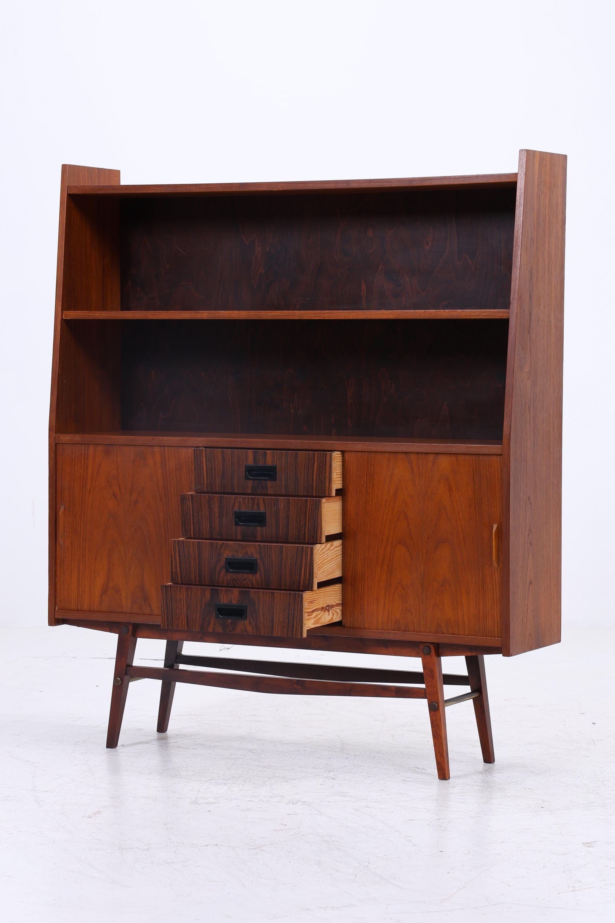 Vintage Teak Regalschrank | Mid Century Regal | 60er Retro Bücherregal Holz Aufbewahrung Palisander