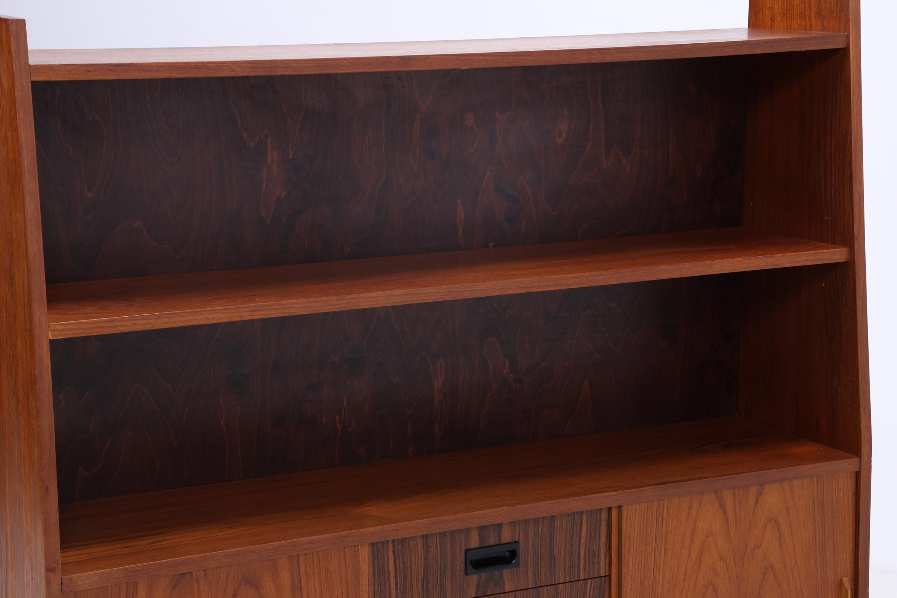 Vintage Teak Regalschrank | Mid Century Regal | 60er Retro Bücherregal Holz Aufbewahrung Palisander
