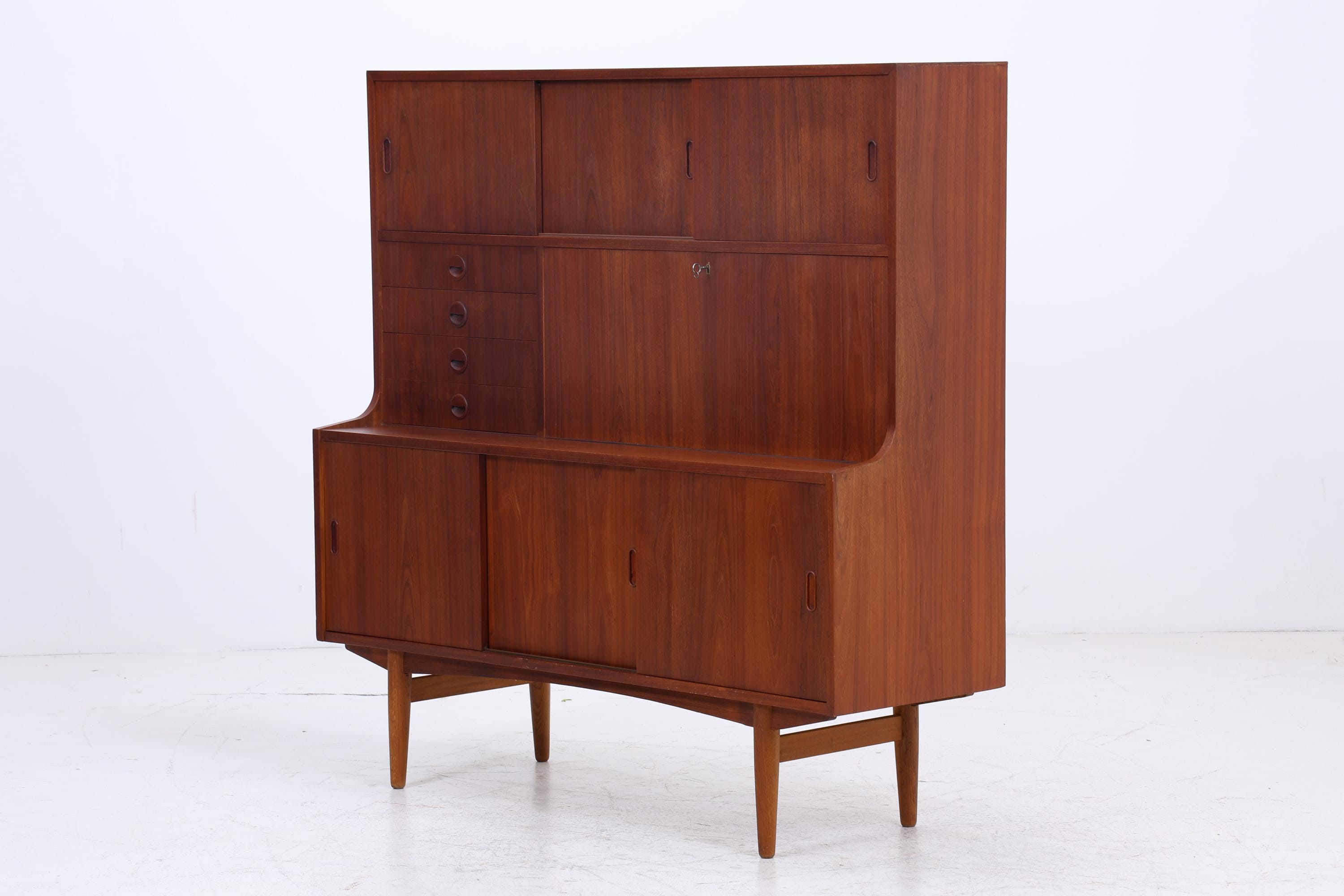 Vintage Teak Regalschrank | Mid Century Schrank Highboard | 60er Barschrank Holz Aufbewahrung