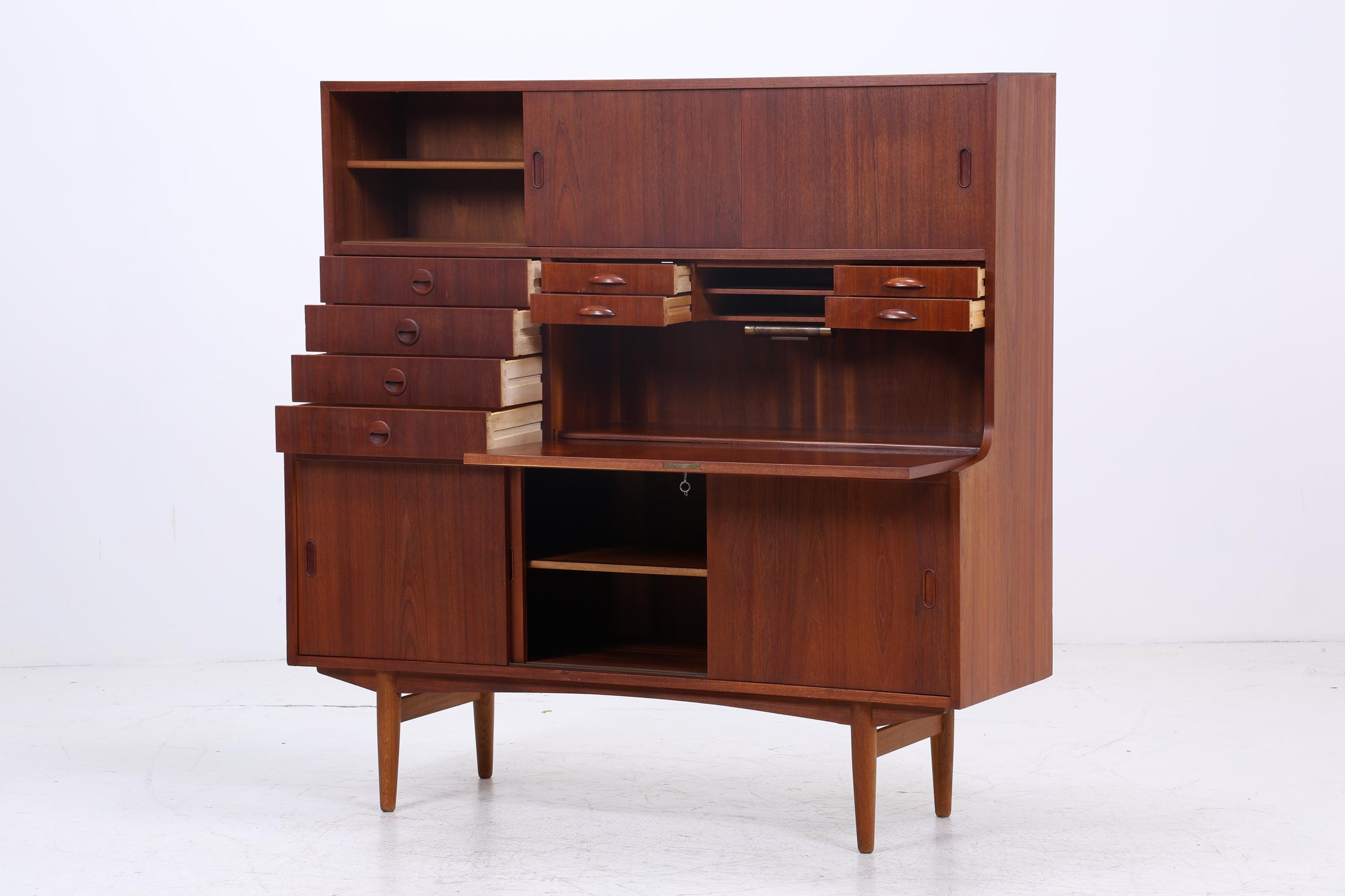 Vintage Teak Regalschrank | Mid Century Schrank Highboard | 60er Barschrank Holz Aufbewahrung