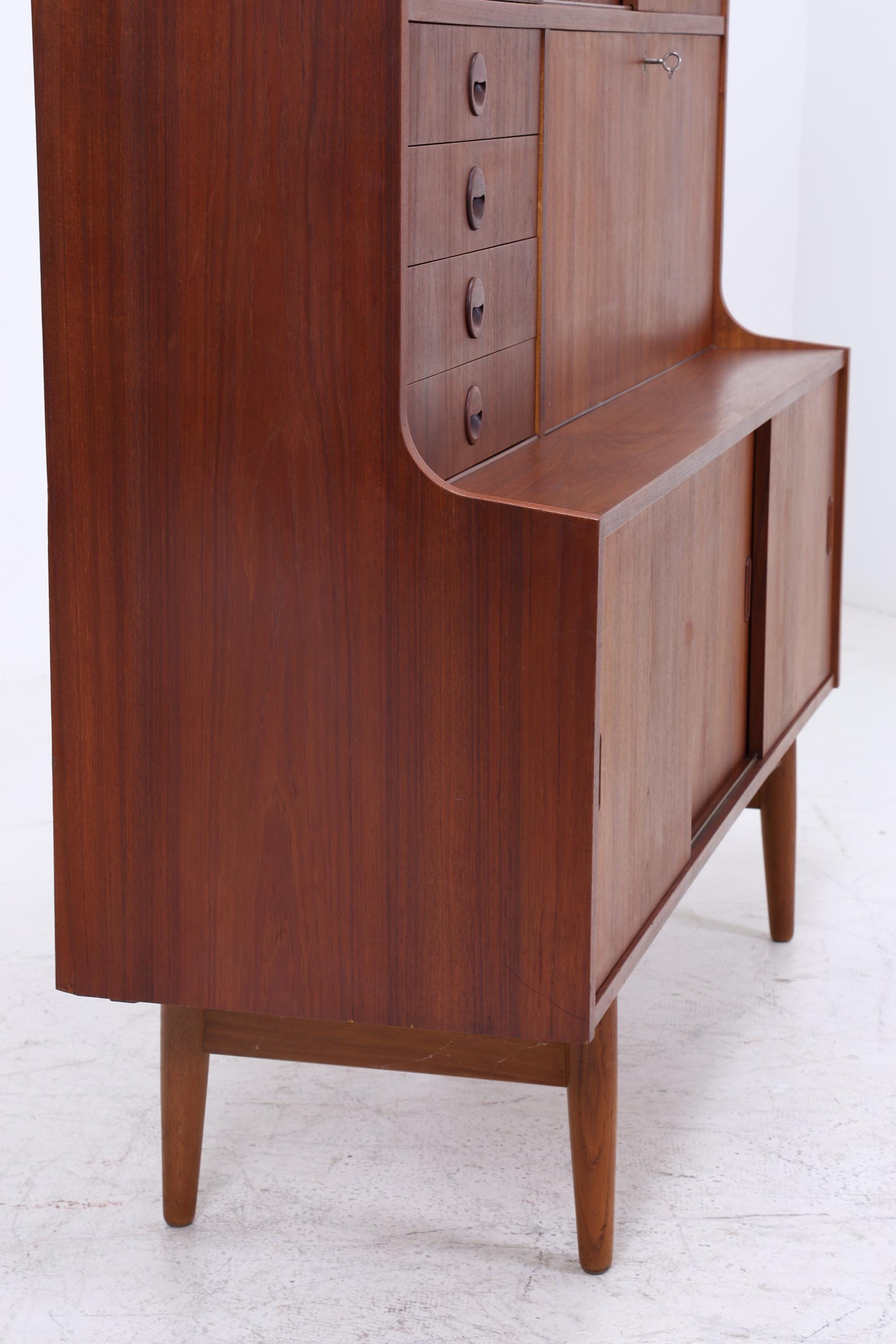Vintage Teak Regalschrank | Mid Century Schrank Highboard | 60er Barschrank Holz Aufbewahrung