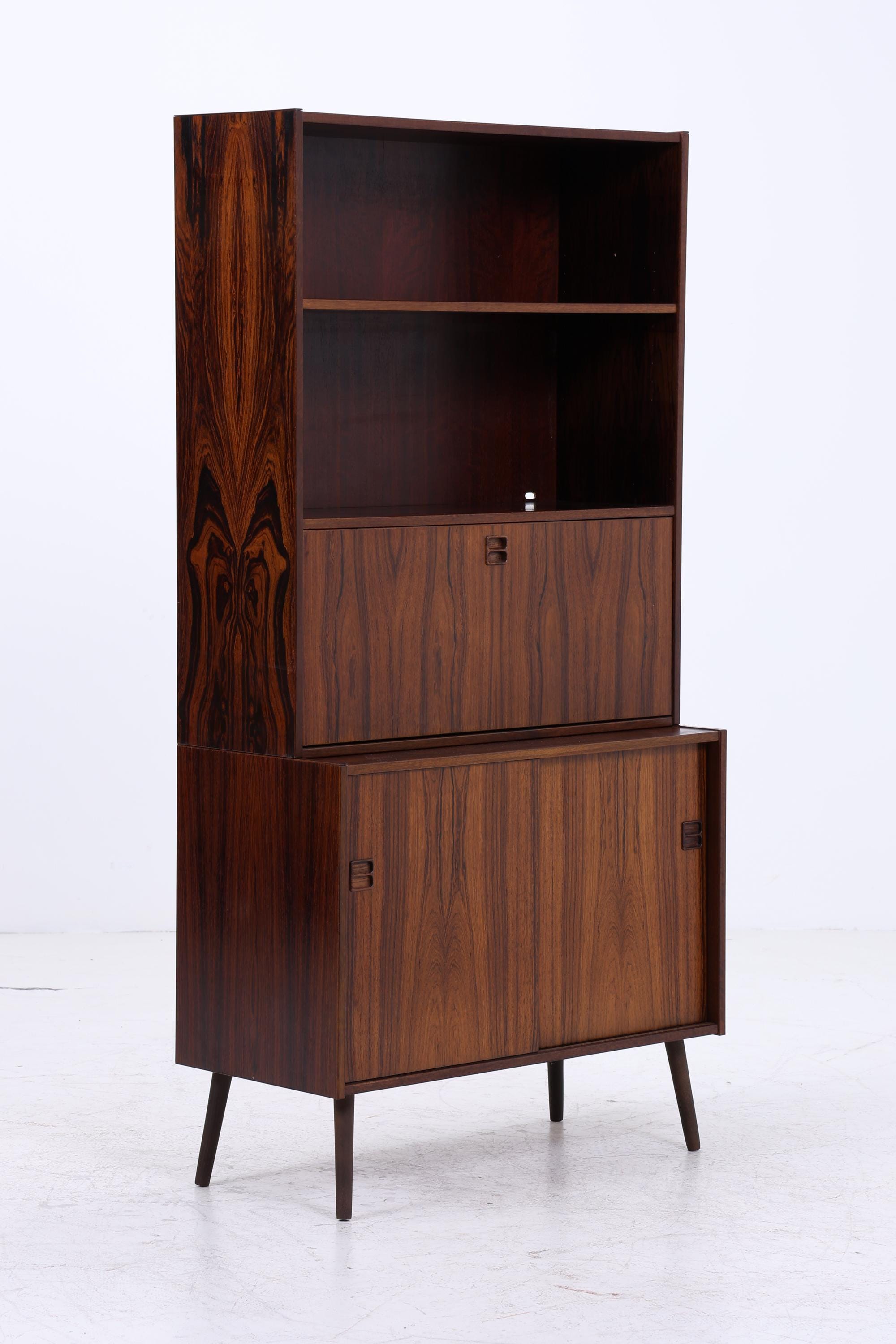 Vintage Regal 60er Jahre | Mid Century Bücherregal Retro Sekretär Schrank Holz Aufbewahrung