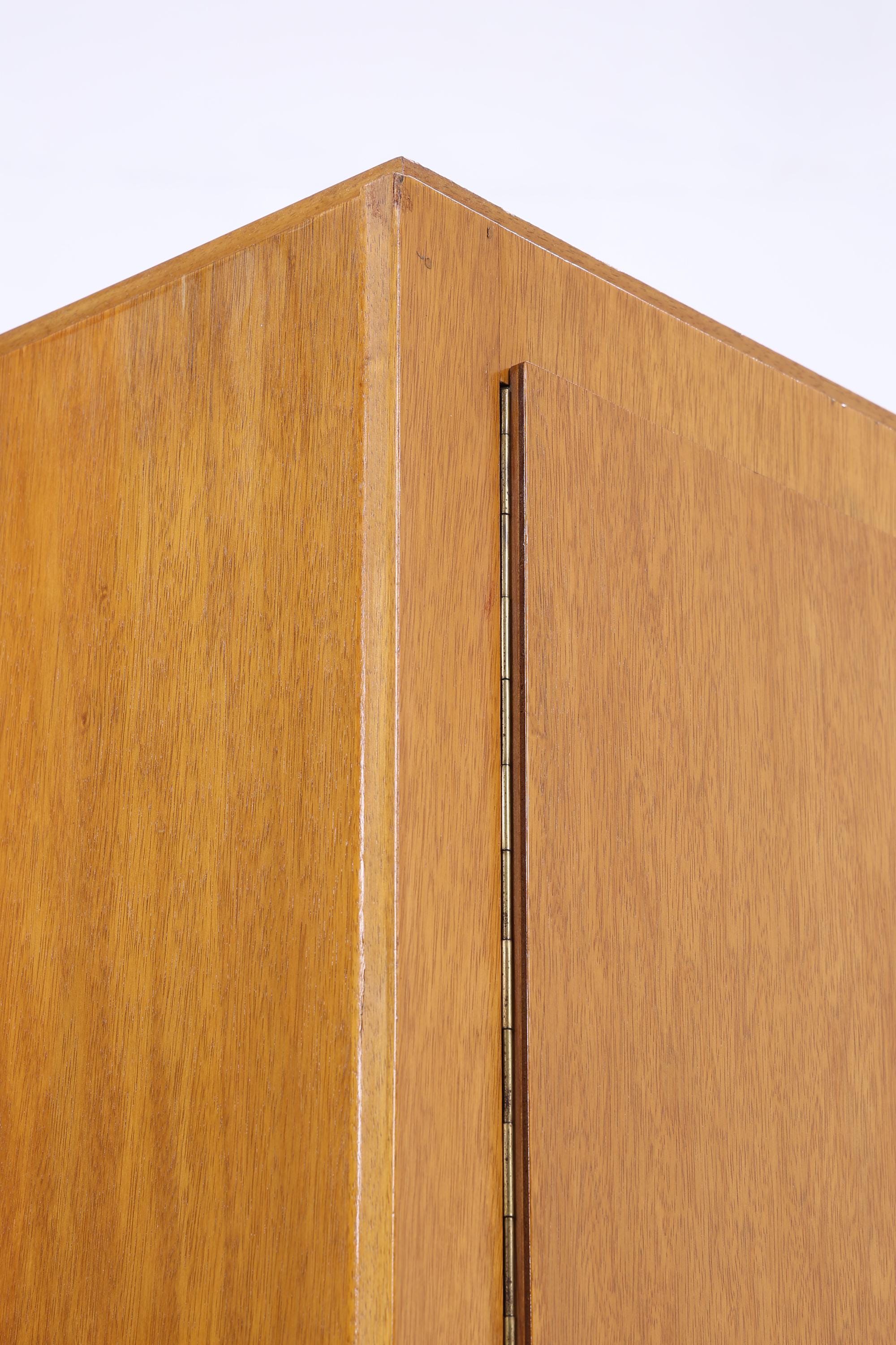 Schmaler Vintage Kleiderschrank | Mid Century Wäscheschrank | 60er Jahre Schrank | mit 1 Kleiderstange