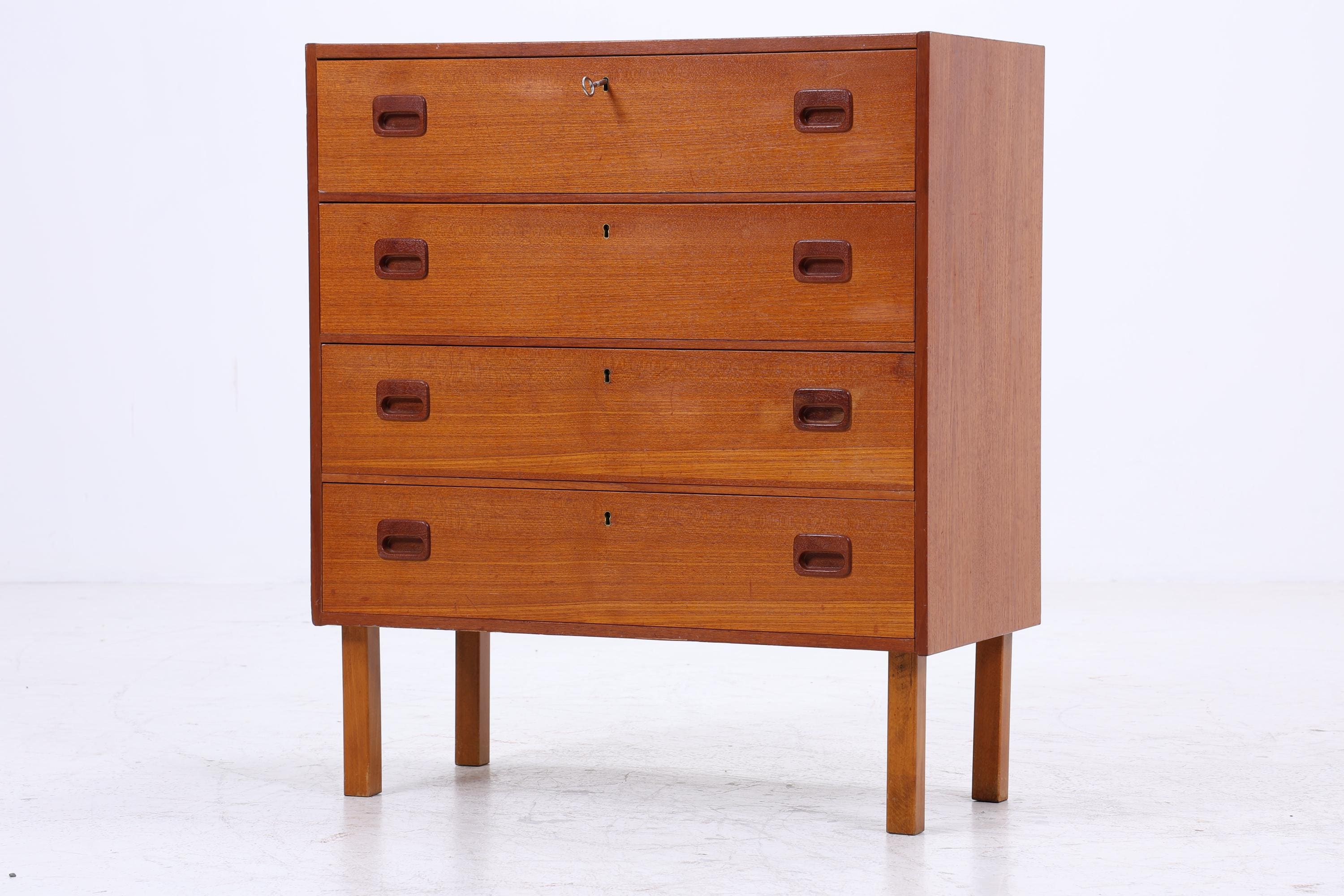 Vintage Teak Schubladen Kommode | Mid Century Schrank Holz Aufbewahrung 60er Jahre Herrenkommode