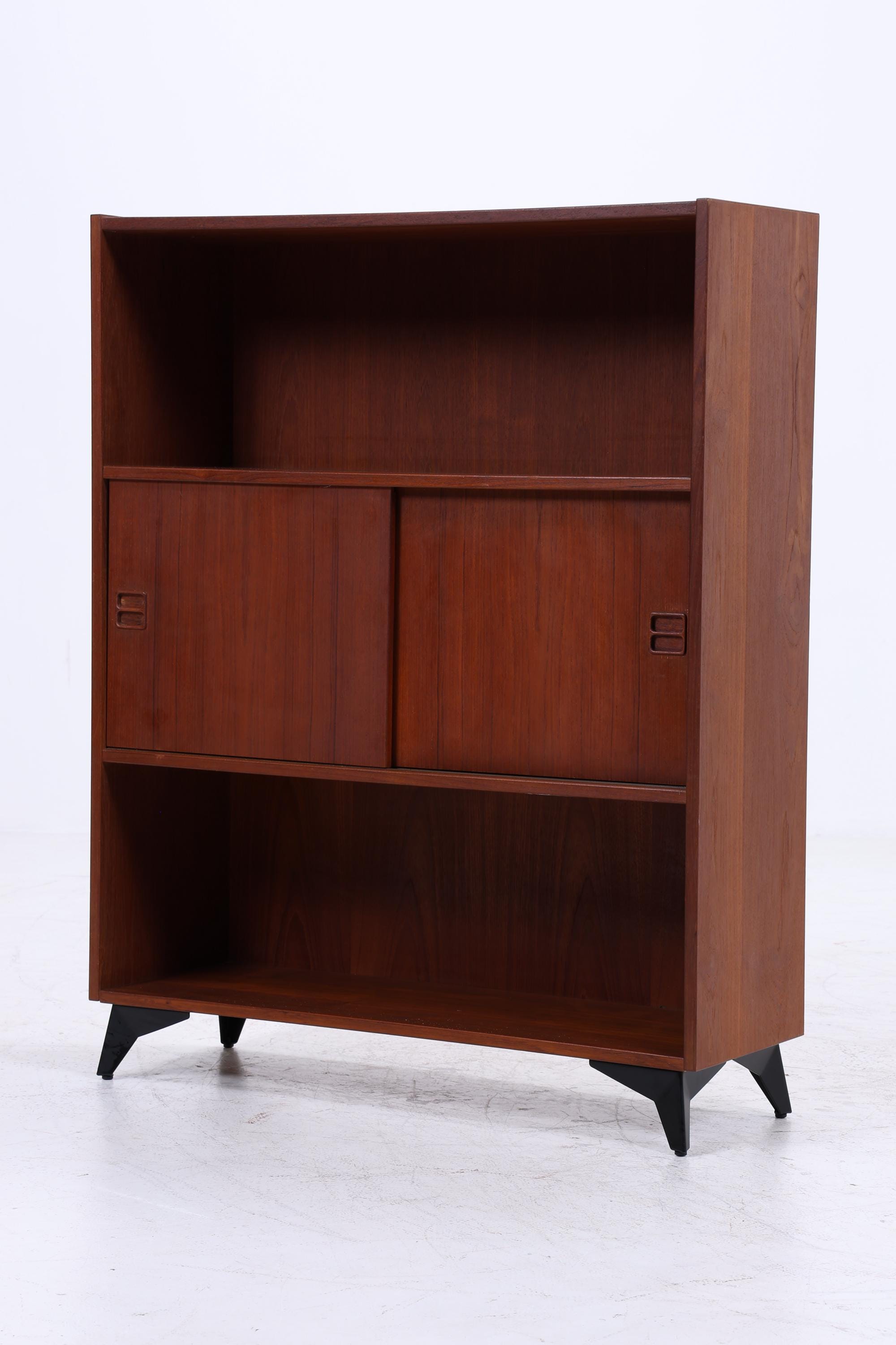 Vintage Teak Regal 60er Jahre | Mid Century Bücherregal Retro Schrank Holz Aufbewahrung