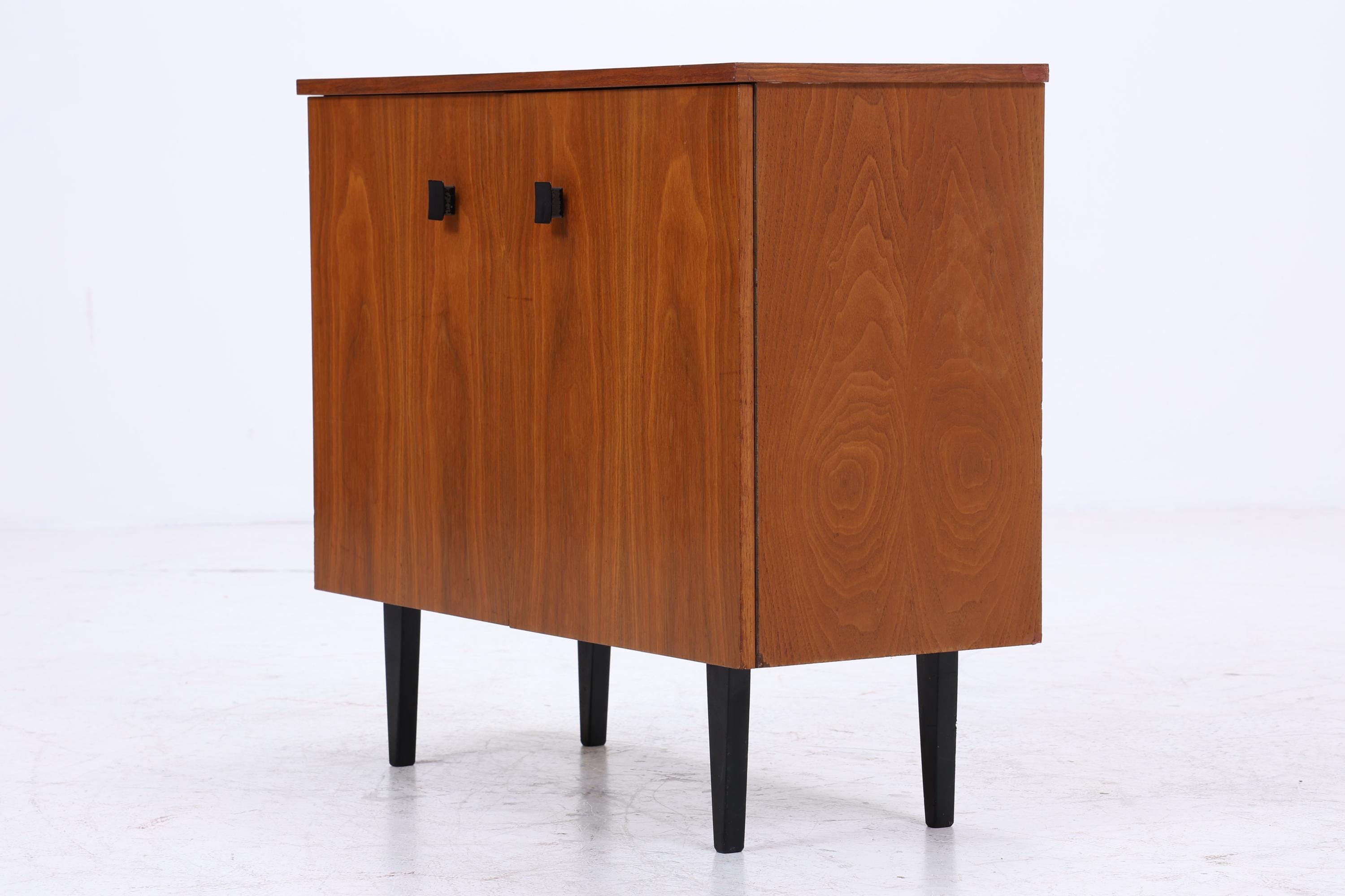 Vintage Schuhkommode 60er Jahre | Mid Century Kommode Schrank 60er Jahre Aufbewahrung Retro 70er Holz