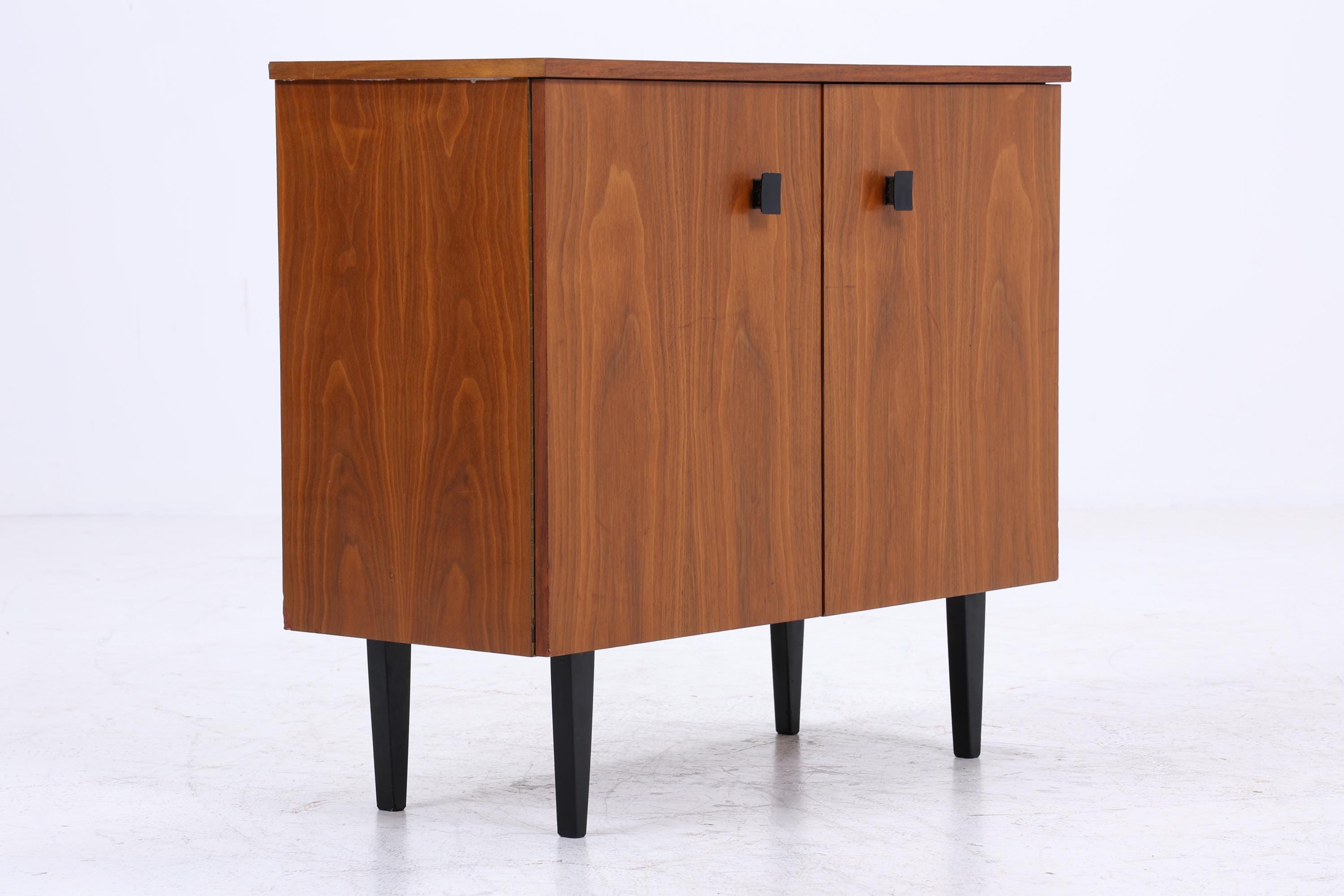Vintage Schuhkommode 60er Jahre | Mid Century Kommode Schrank 60er Jahre Aufbewahrung Retro 70er Holz