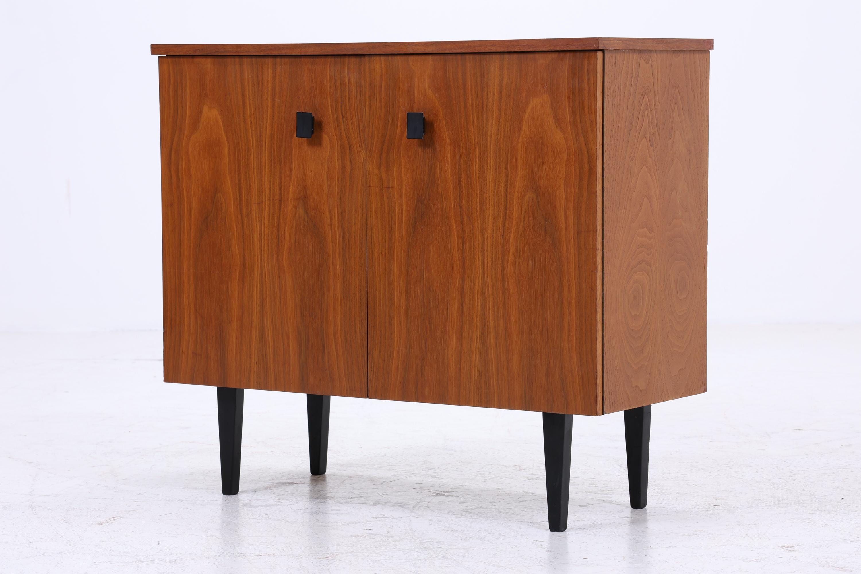 Vintage Schuhkommode 60er Jahre | Mid Century Kommode Schrank 60er Jahre Aufbewahrung Retro 70er Holz