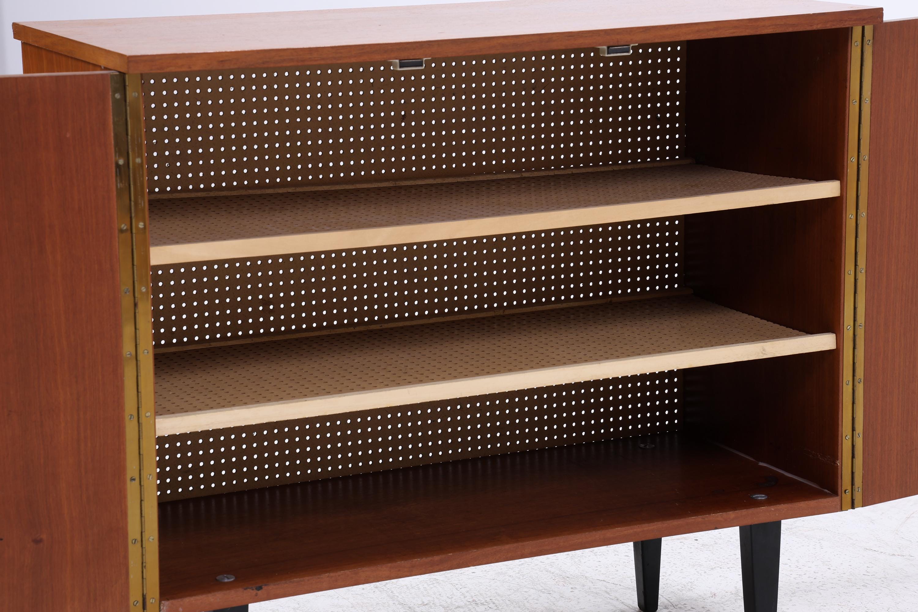Vintage Schuhkommode 60er Jahre | Mid Century Kommode Schrank 60er Jahre Aufbewahrung Retro 70er Holz