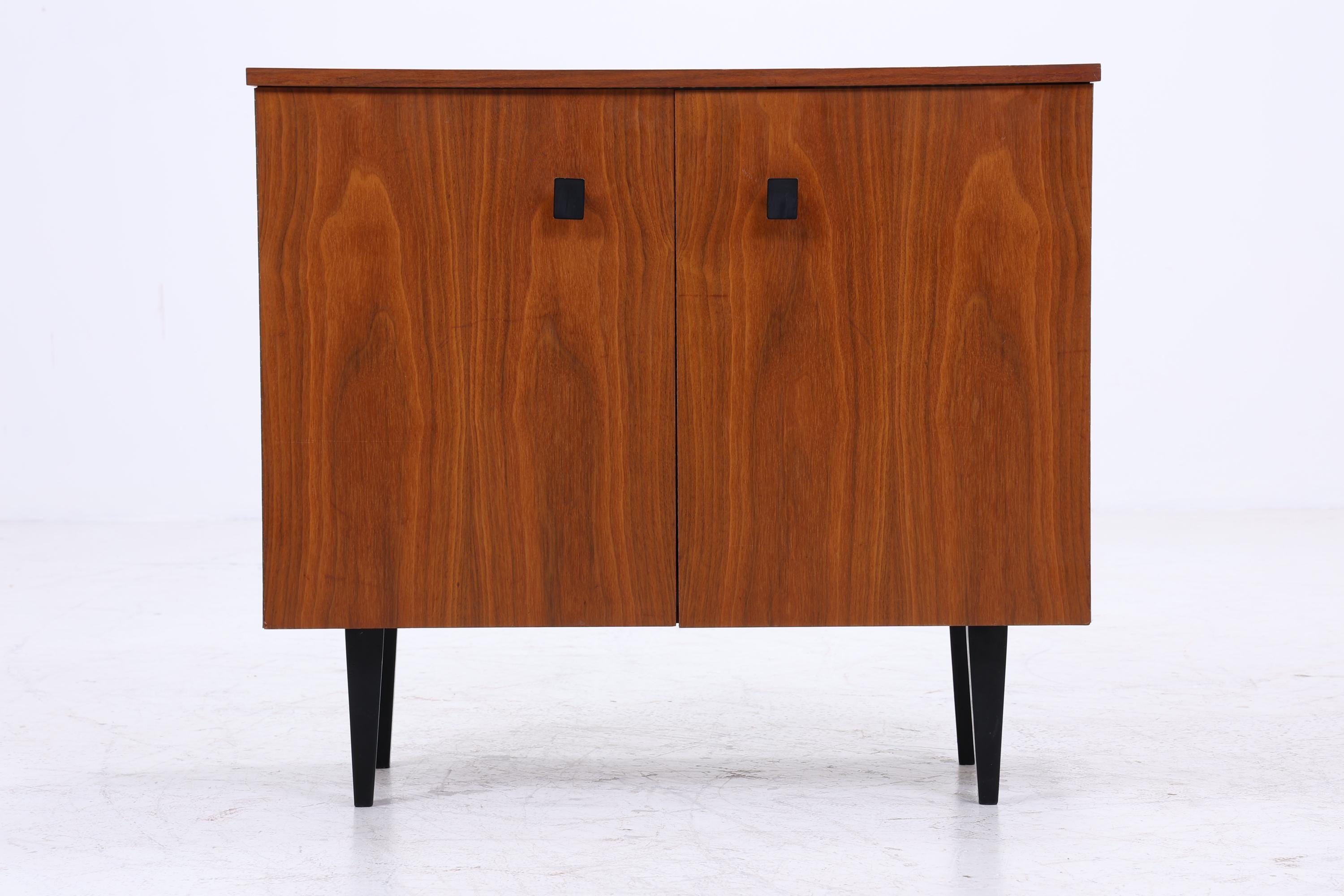 Vintage Schuhkommode 60er Jahre | Mid Century Kommode Schrank 60er Jahre Aufbewahrung Retro 70er Holz