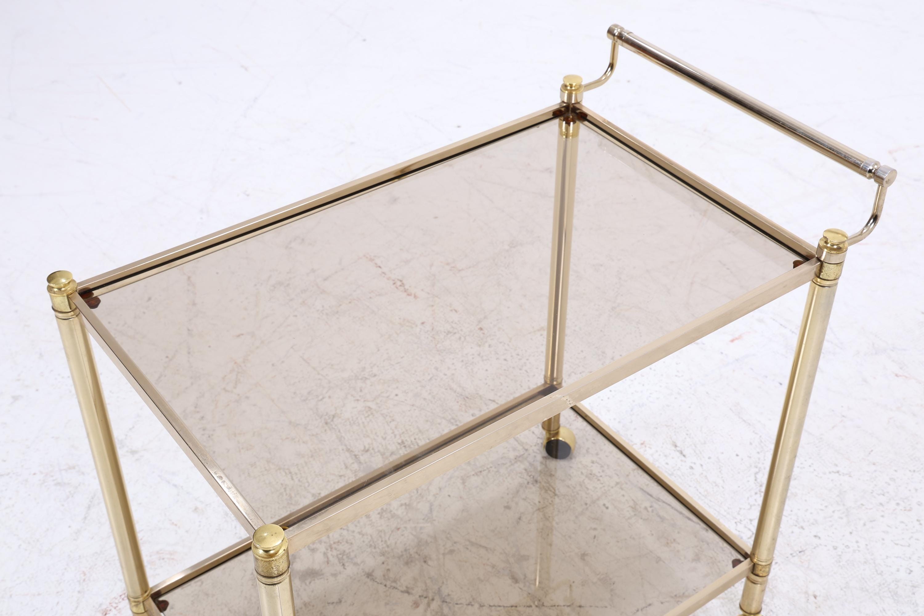 Vintage Glas Servierwagen aus den 60ern | Mid Century Tisch Telefontisch Beistelltisch Retro