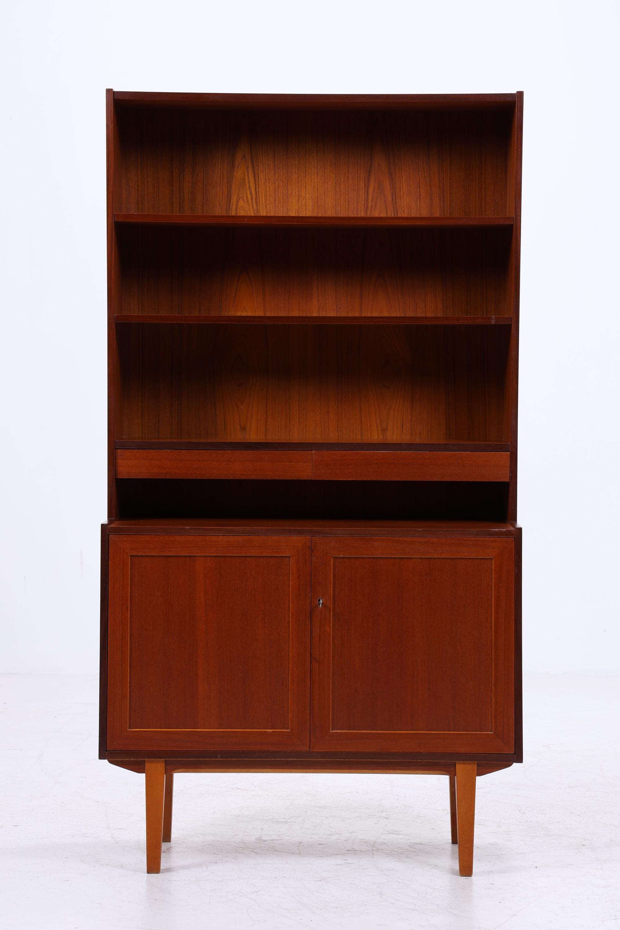 Vintage Teak Regal 60er Jahre | Mid Century Schrank Retro Bücherregal Holz Aufbewahrung