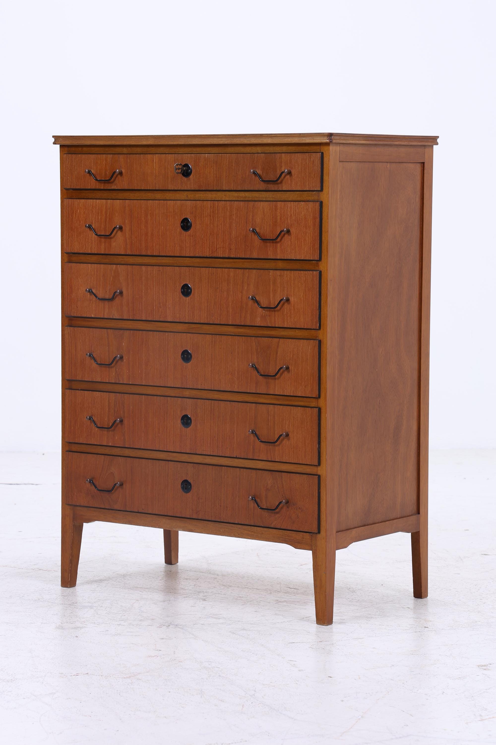 Vintage Teak Kommode | Mid Century Schubladen Schrank Holz Aufbewahrung 60er Jahre