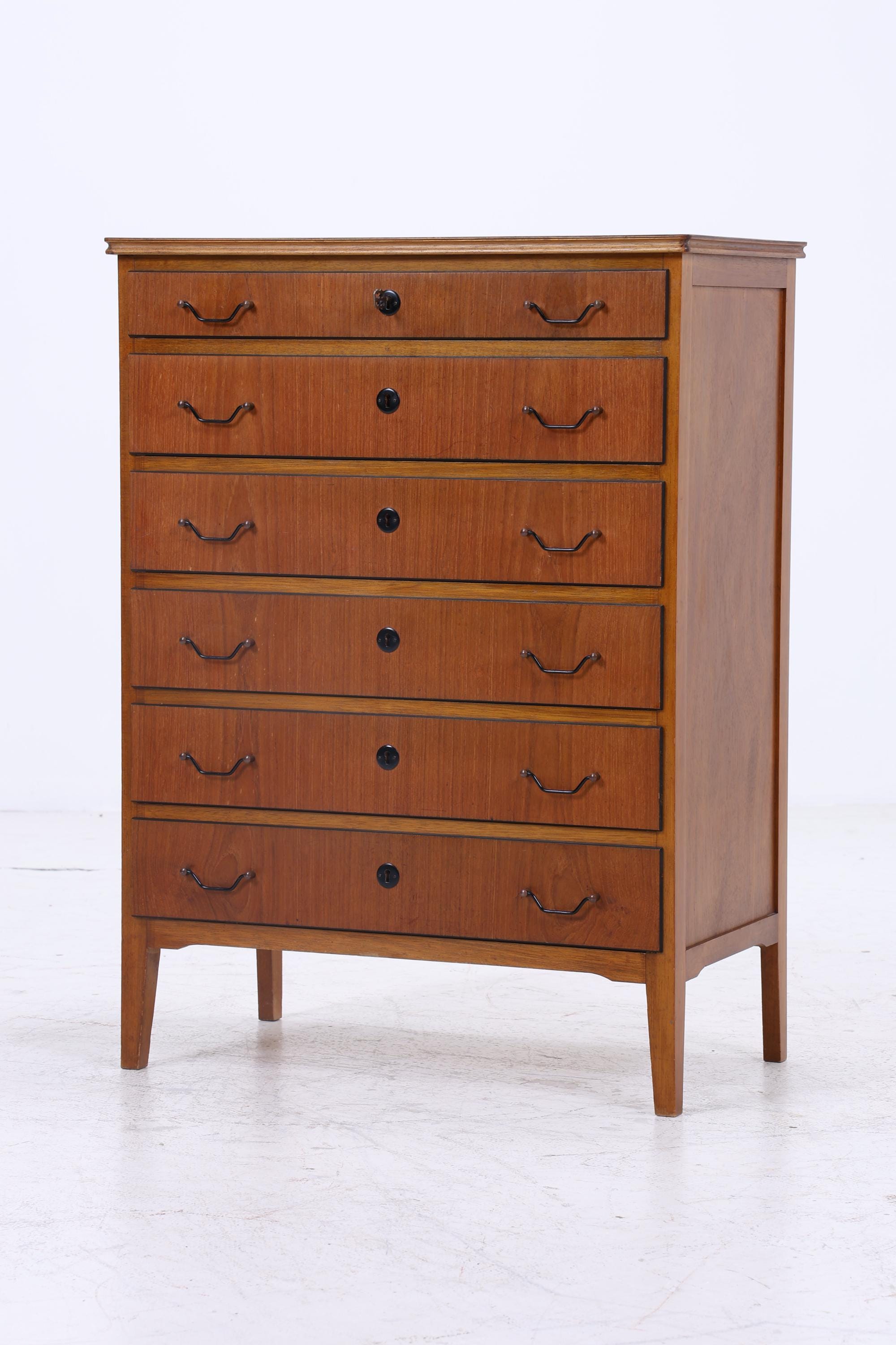 Vintage Teak Kommode | Mid Century Schubladen Schrank Holz Aufbewahrung 60er Jahre