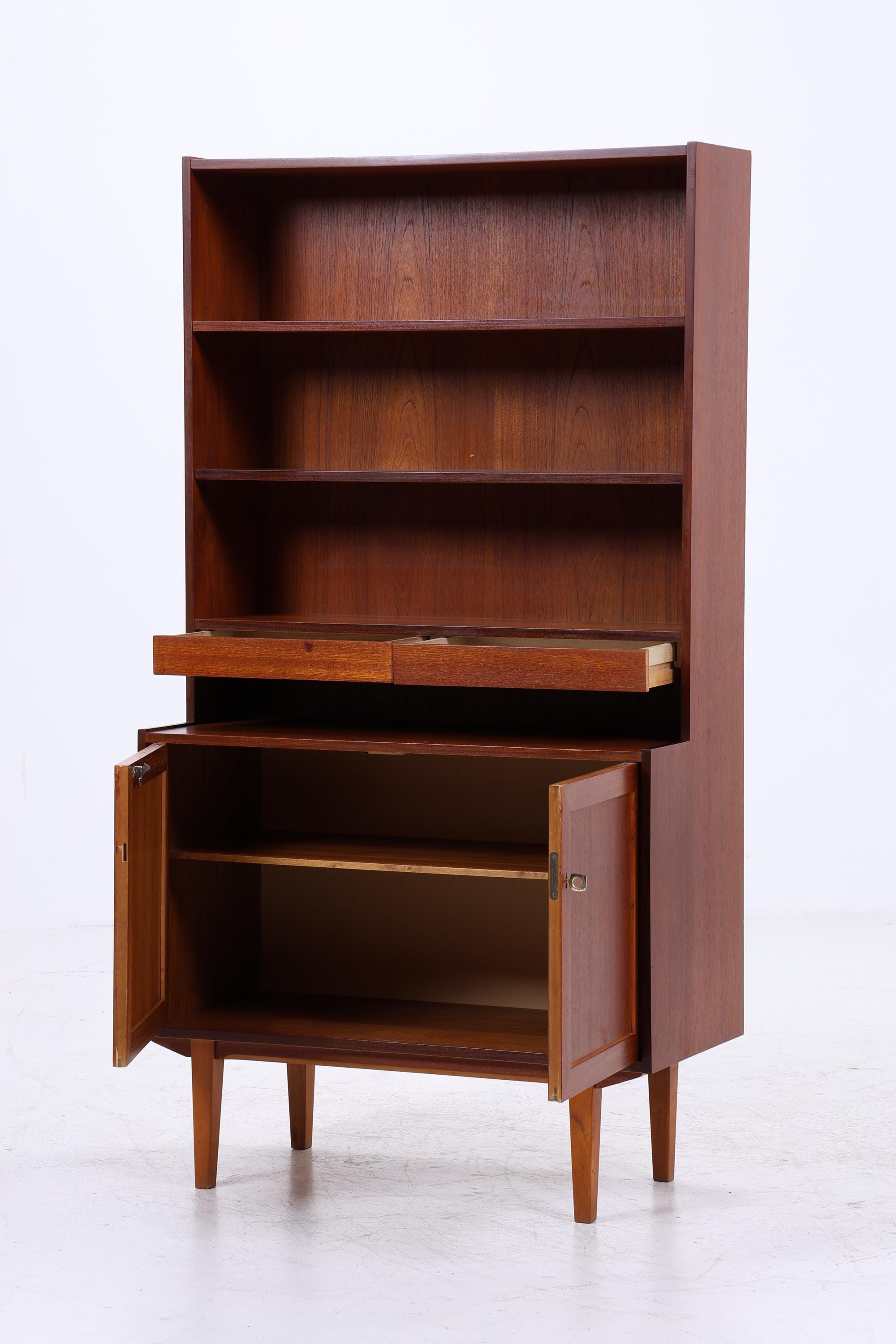 Vintage Teak Regal 60er Jahre | Mid Century Schrank Retro Bücherregal Holz Aufbewahrung
