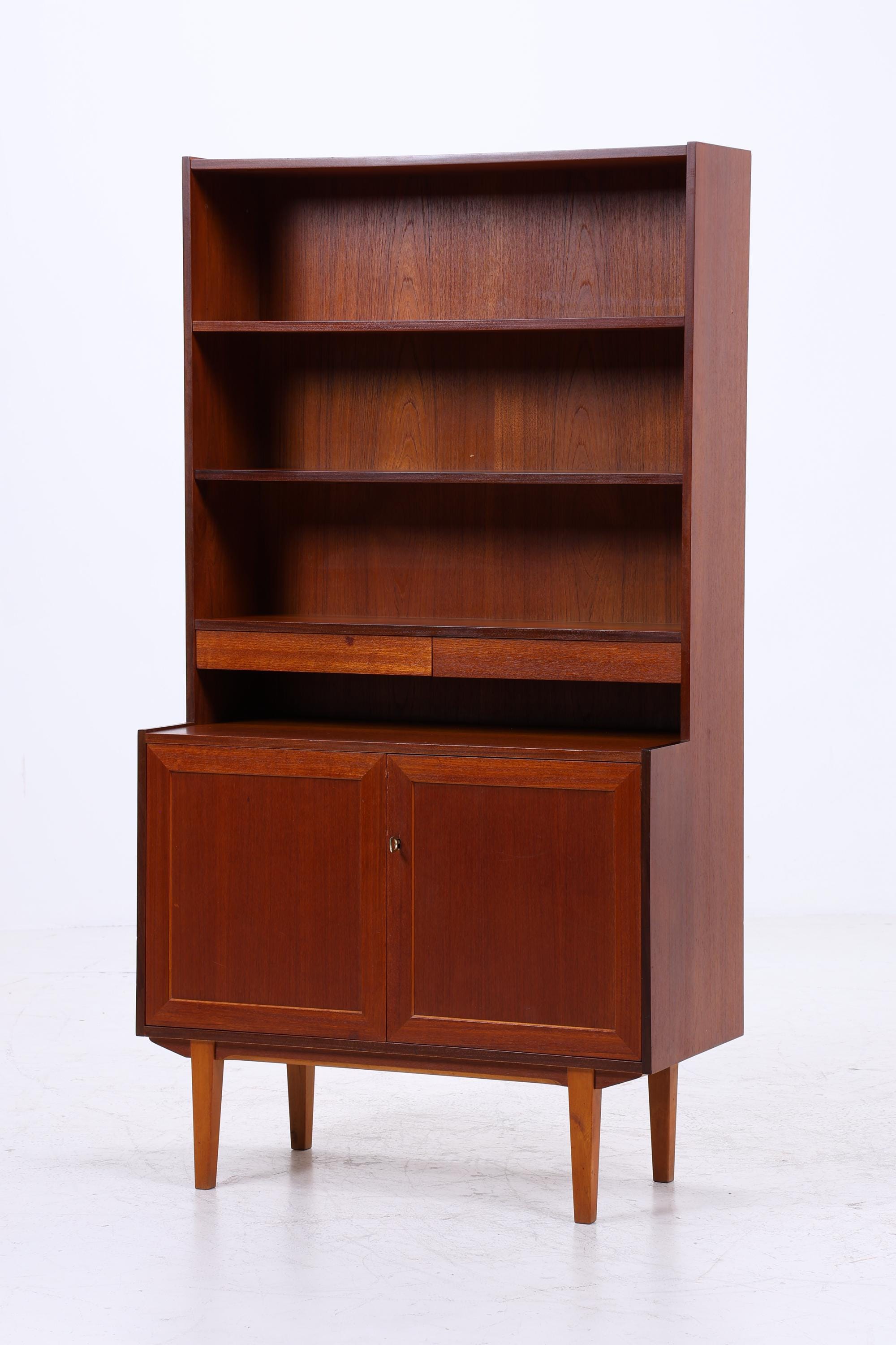 Vintage Teak Regal 60er Jahre | Mid Century Schrank Retro Bücherregal Holz Aufbewahrung