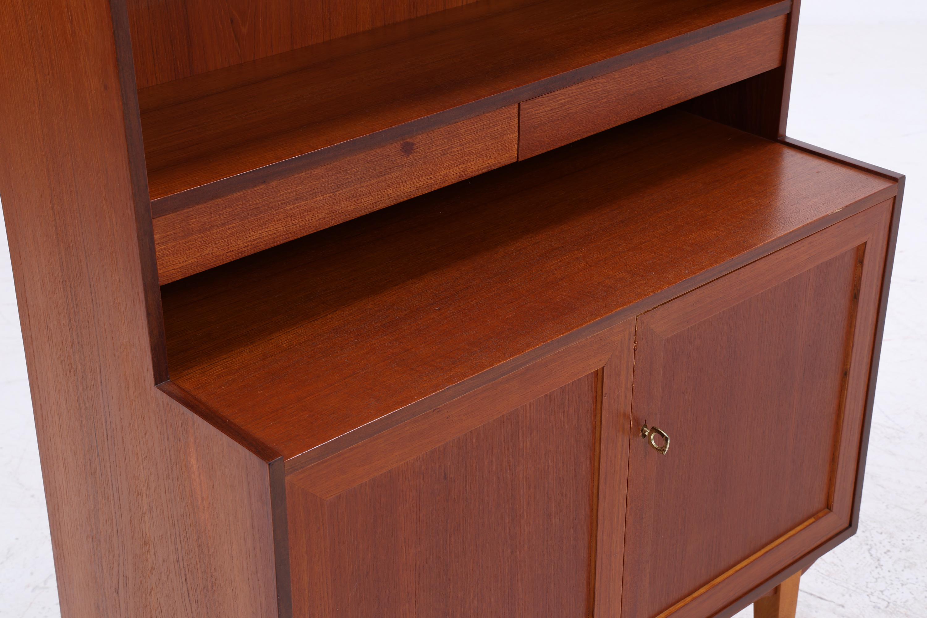 Vintage Teak Regal 60er Jahre | Mid Century Schrank Retro Bücherregal Holz Aufbewahrung