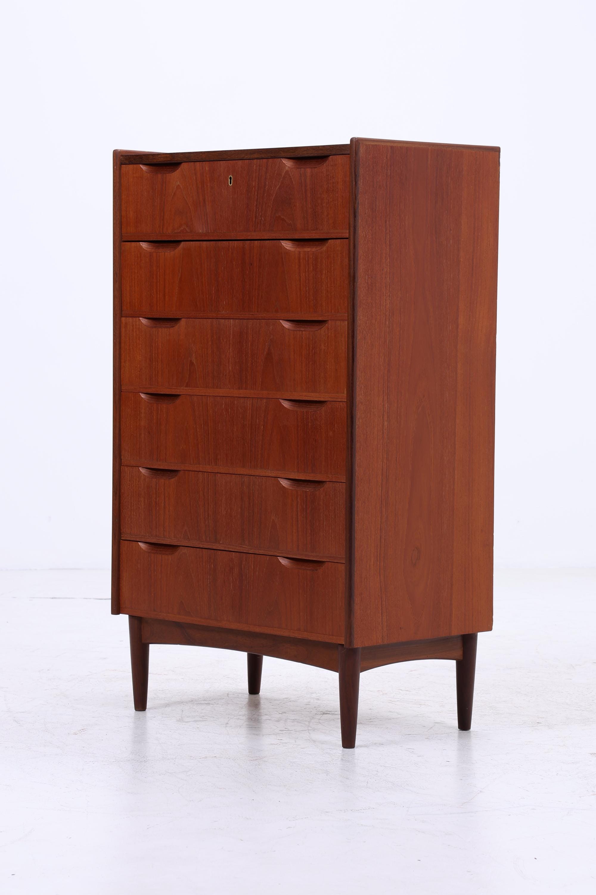 Vintage Teak Schubladen Kommode | Danish Design Mid Century Schrank Holz Aufbewahrung 60er Jahre