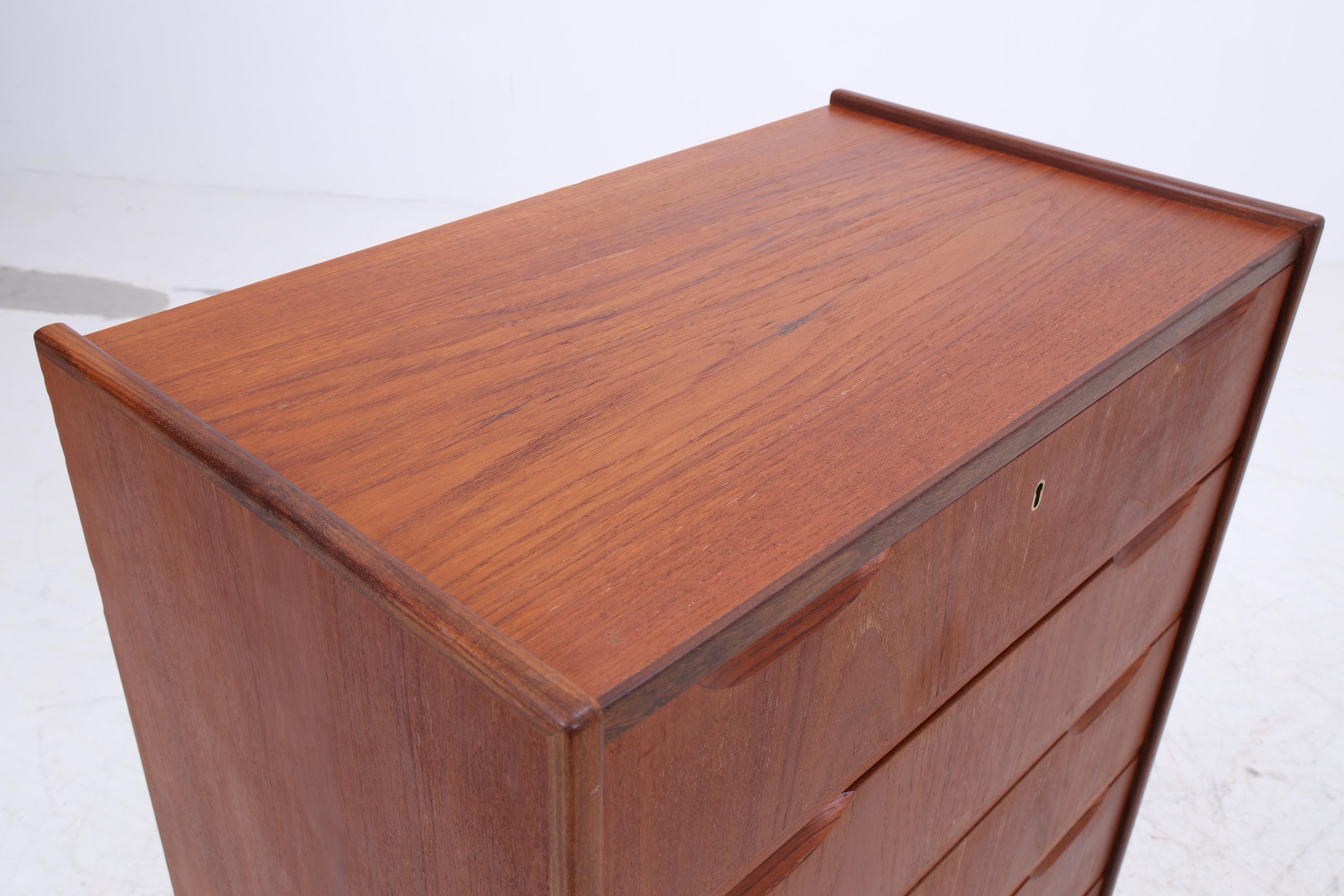 Vintage Teak Schubladen Kommode | Danish Design Mid Century Schrank Holz Aufbewahrung 60er Jahre