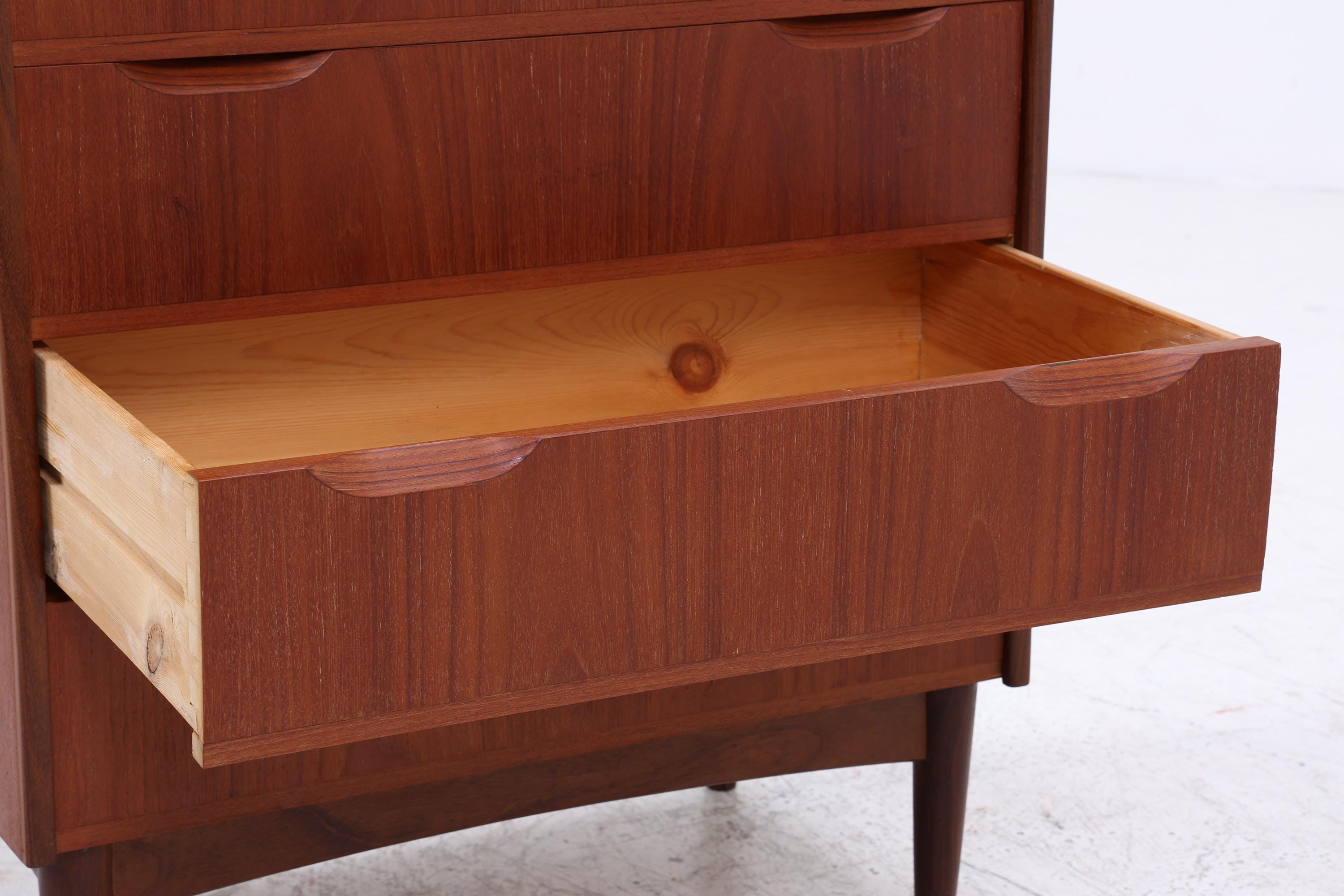 Vintage Teak Schubladen Kommode | Danish Design Mid Century Schrank Holz Aufbewahrung 60er Jahre