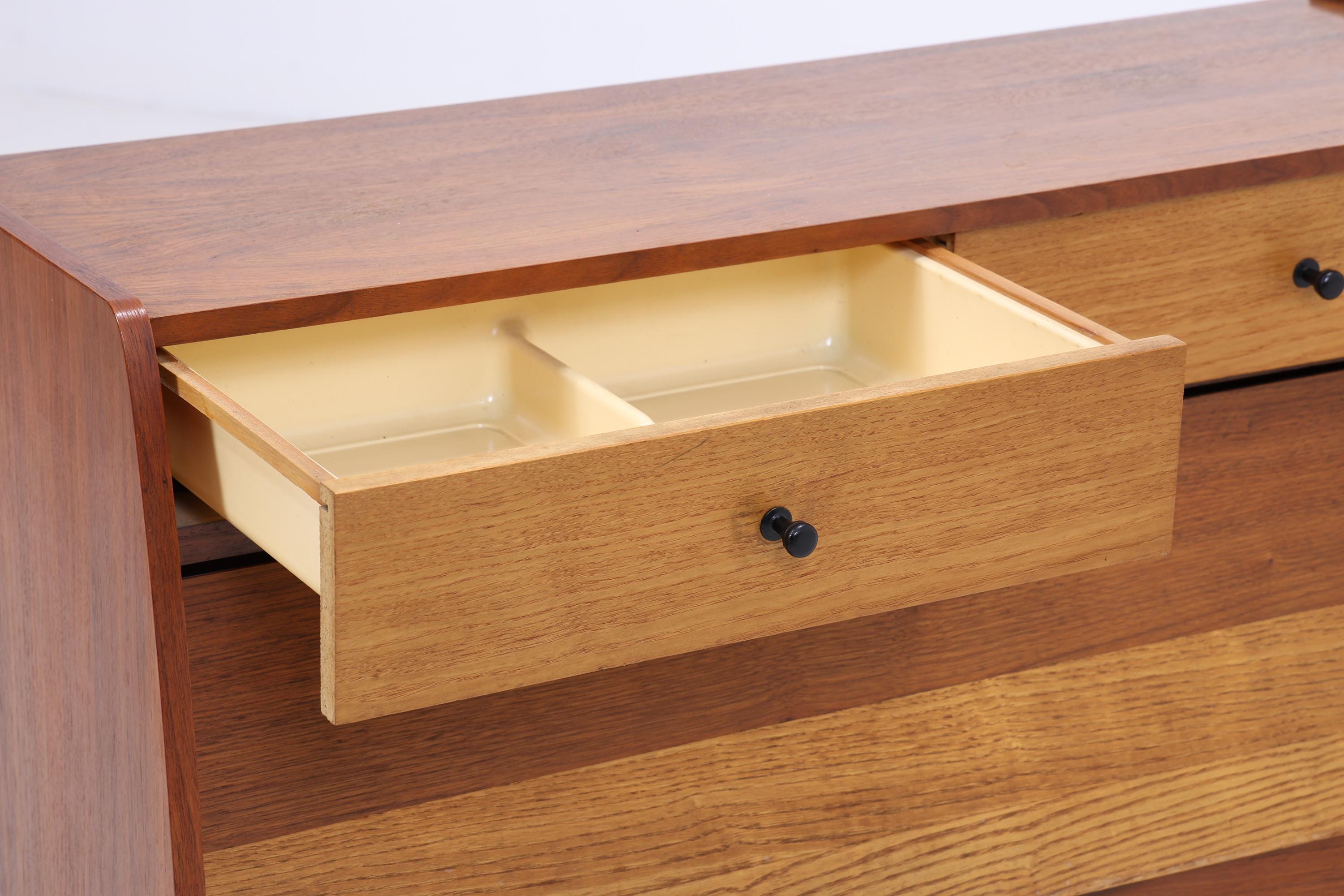 Vintage Schuhkommode aus den 60er Jahren | Mid Century Schrank Kommode mit Schubladen Retro Schuhschrank Flur Holz Aufbewahrung