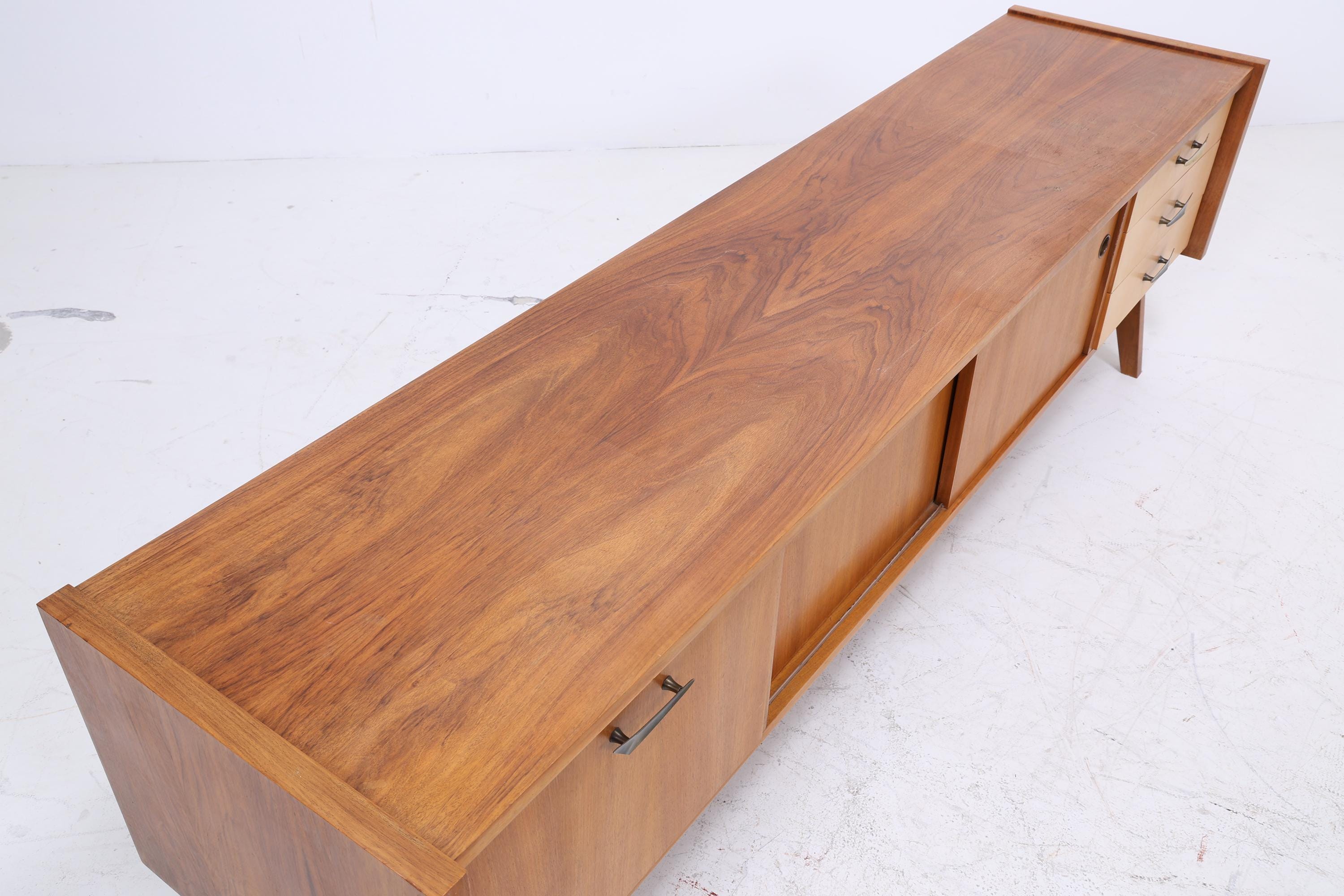 Vintage Lowboard 60er Jahre | Mid Century Sideboard mit Schubladen & Fächern Retro Holz Aufbewahrung