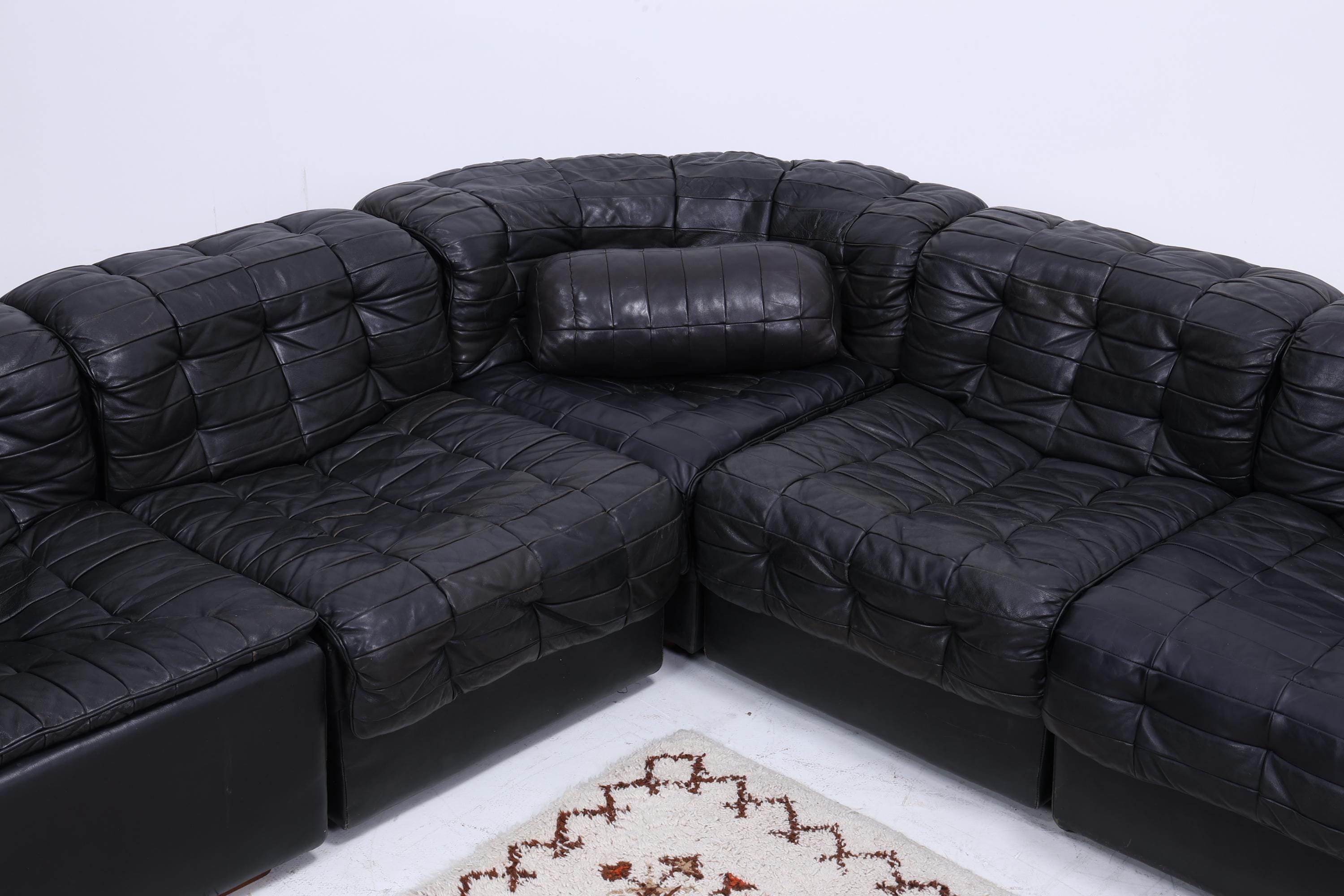 Desede DS11 Vintage Modular Leder Sofa | Mid Century Couch Lounge Schwarz Retro 60er