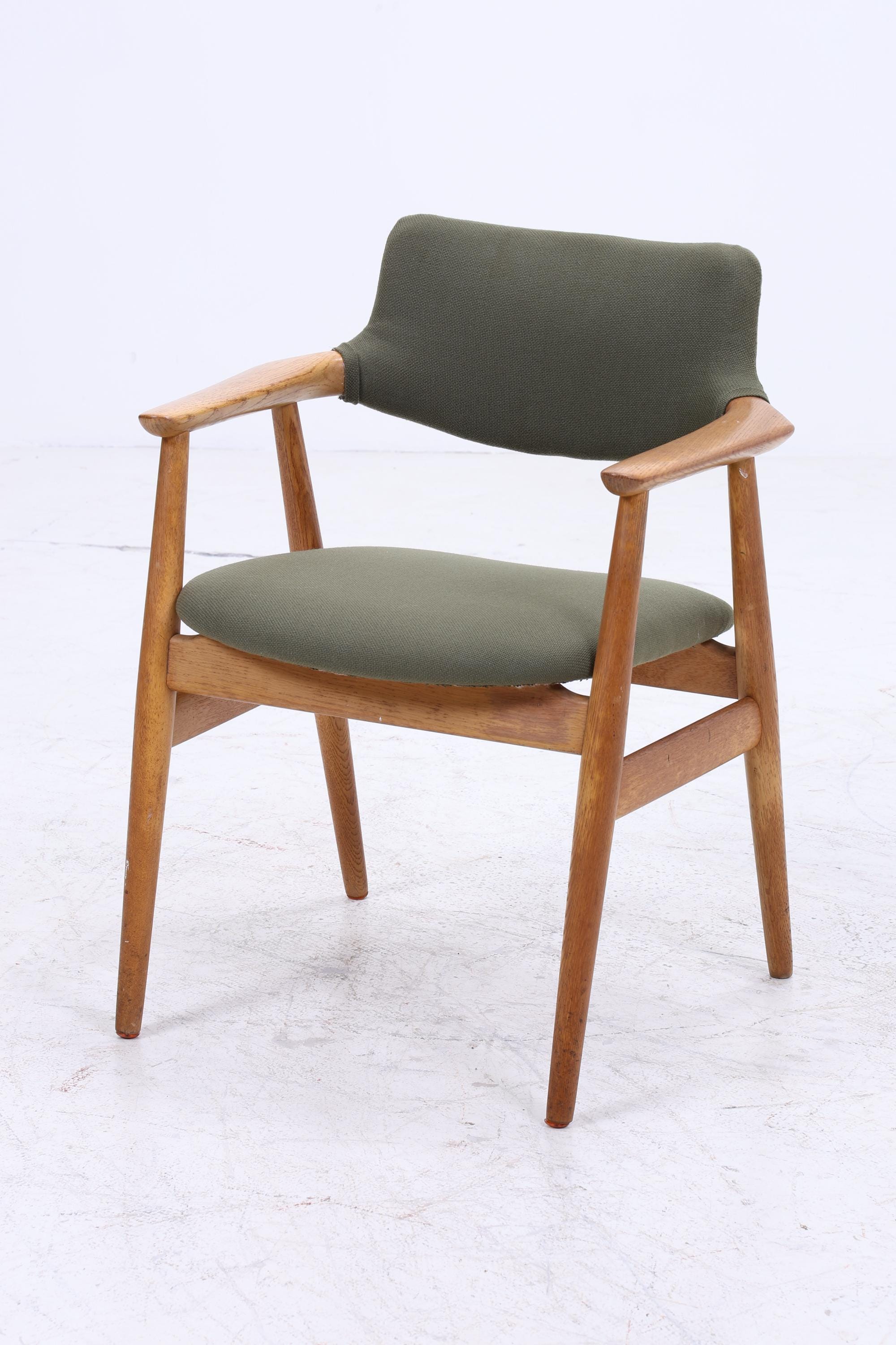 3er Set Eiche Stühle von Erik Kirkegaard für Glostrup | Mid Century Designklassiker | Vintage Stuhl | Retro Stuhl Grün