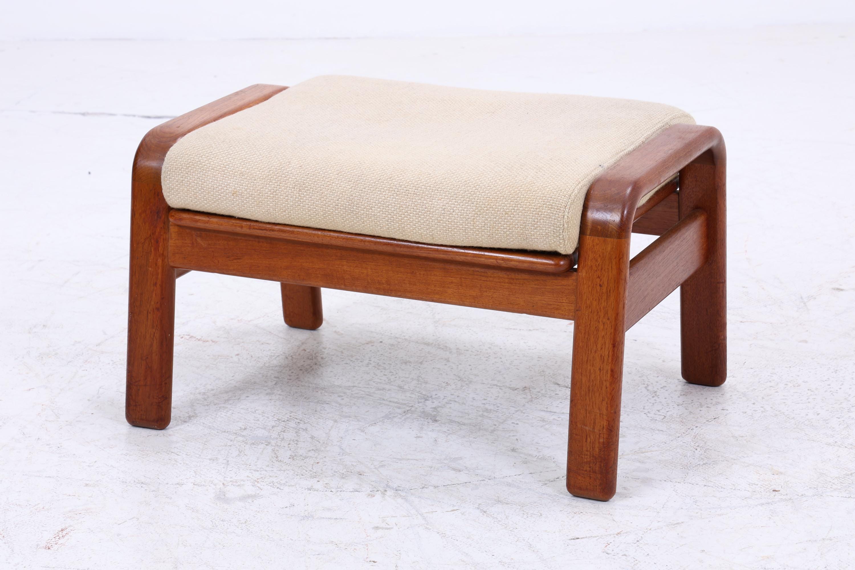 Vintage Fußhocker aus Teak von HS Design | Mid Century Hocker Ottomane Lounge Danish Design 70er