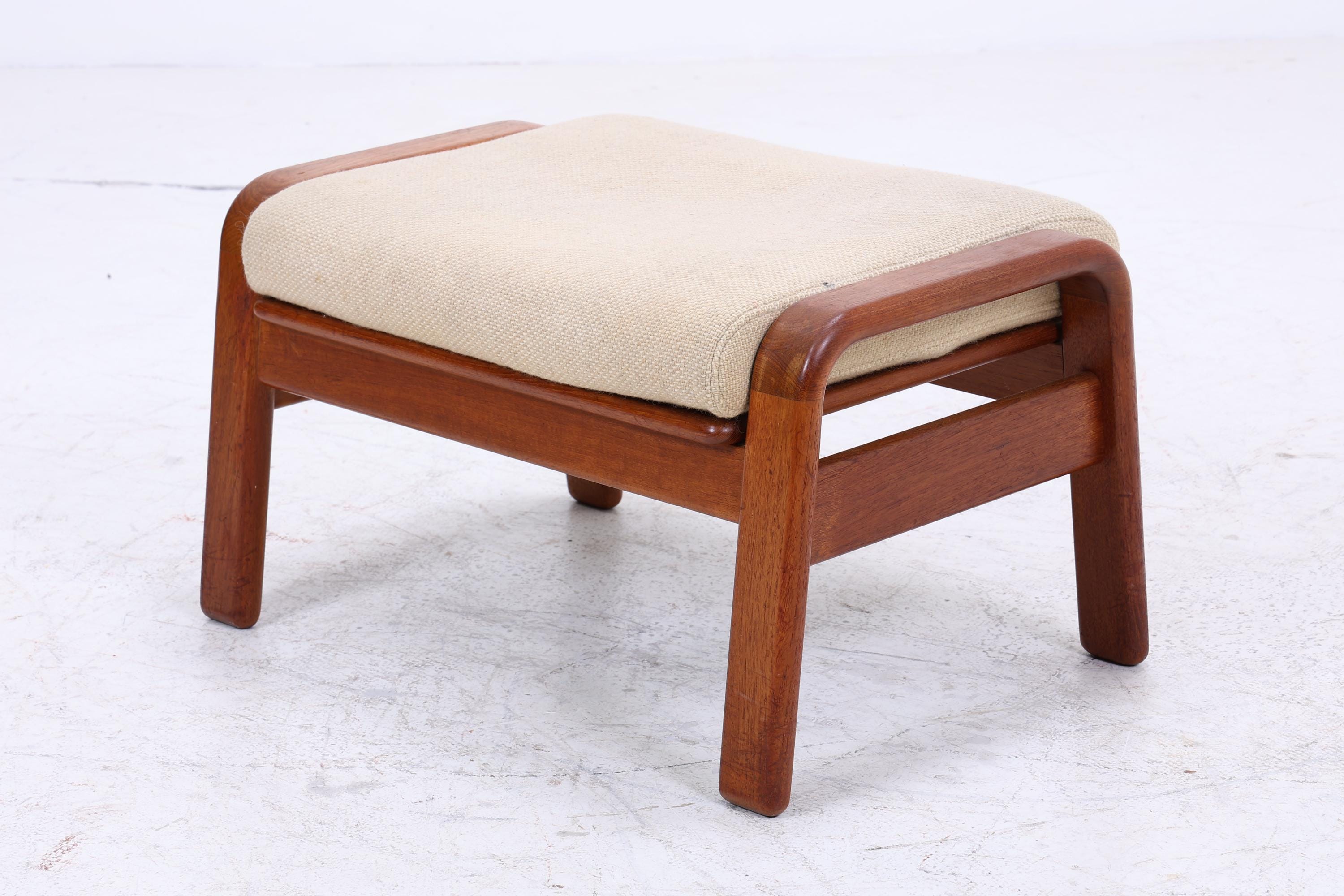 Vintage Fußhocker aus Teak von HS Design | Mid Century Hocker Ottomane Lounge Danish Design 70er