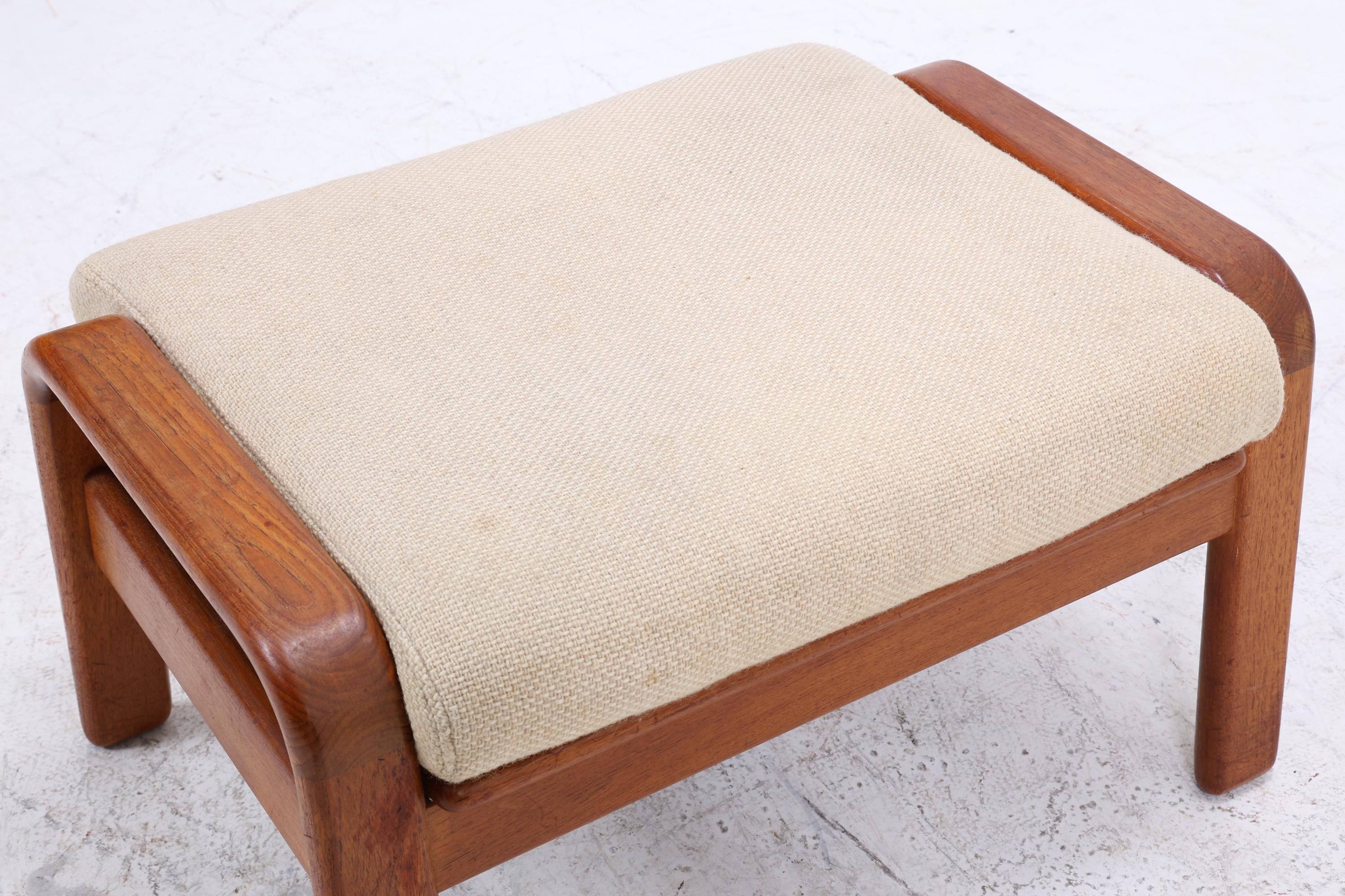 Vintage Fußhocker aus Teak von HS Design | Mid Century Hocker Ottomane Lounge Danish Design 70er