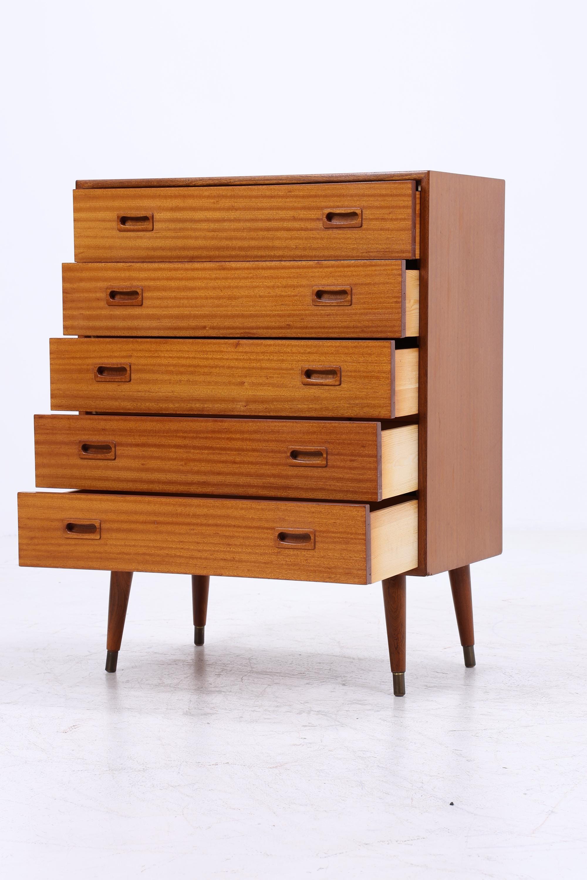 Vintage Teak Schubladen Kommode | Mid Century Schrank Holz Aufbewahrung 60er Jahre Herrenkommode