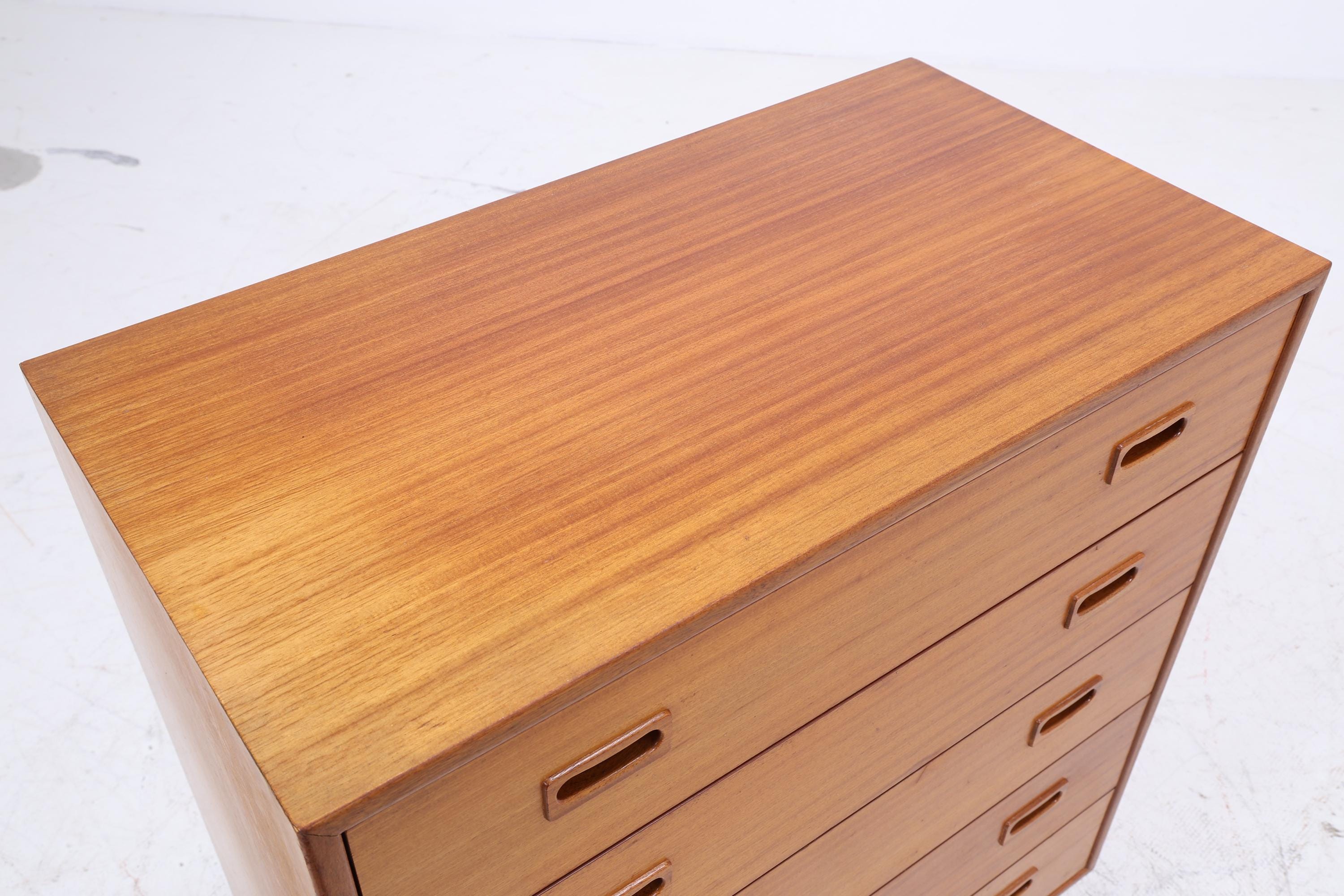 Vintage Teak Schubladen Kommode | Mid Century Schrank Holz Aufbewahrung 60er Jahre Herrenkommode