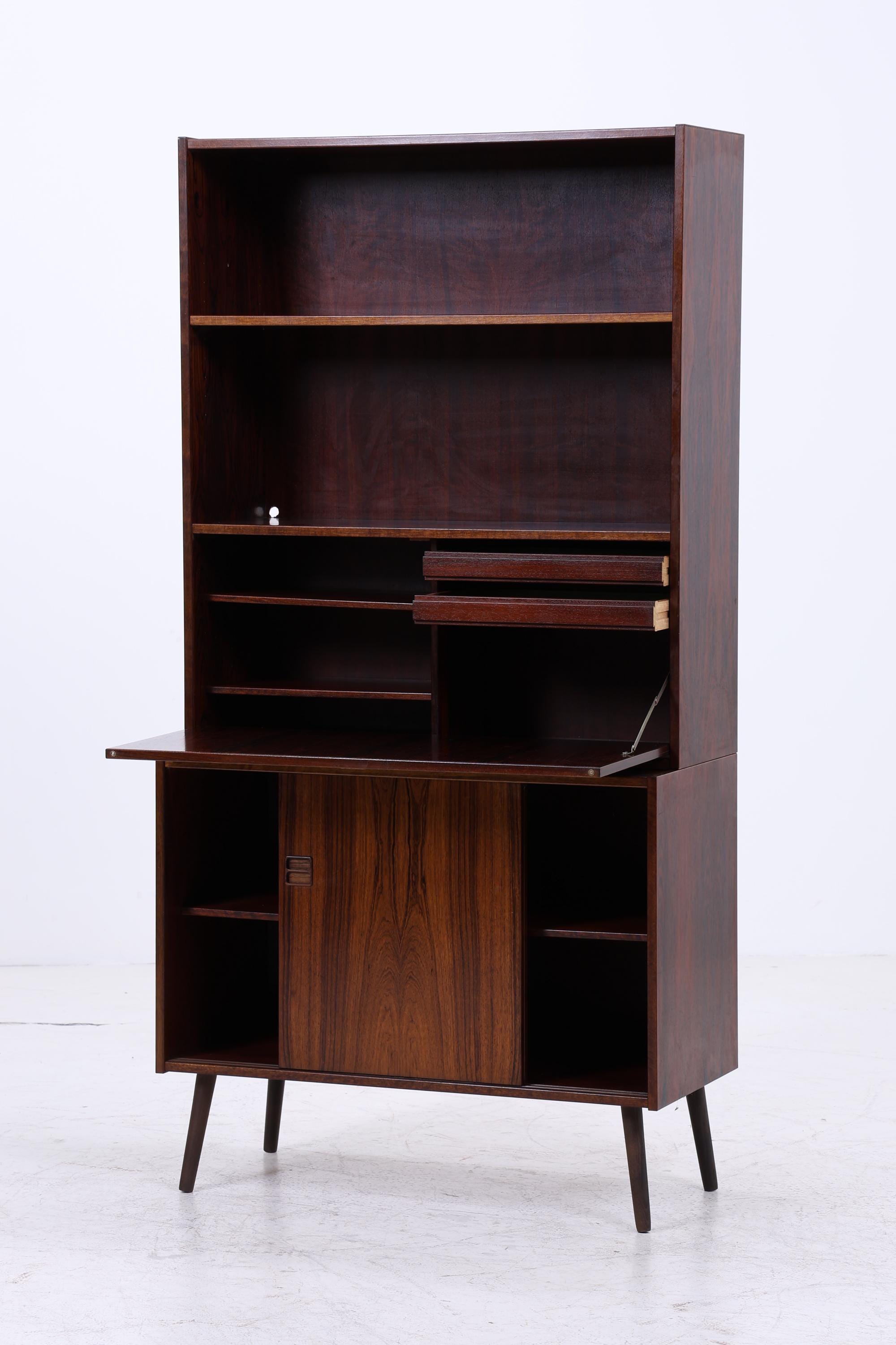 Vintage Regal 60er Jahre | Mid Century Bücherregal Retro Sekretär Schrank Holz Aufbewahrung