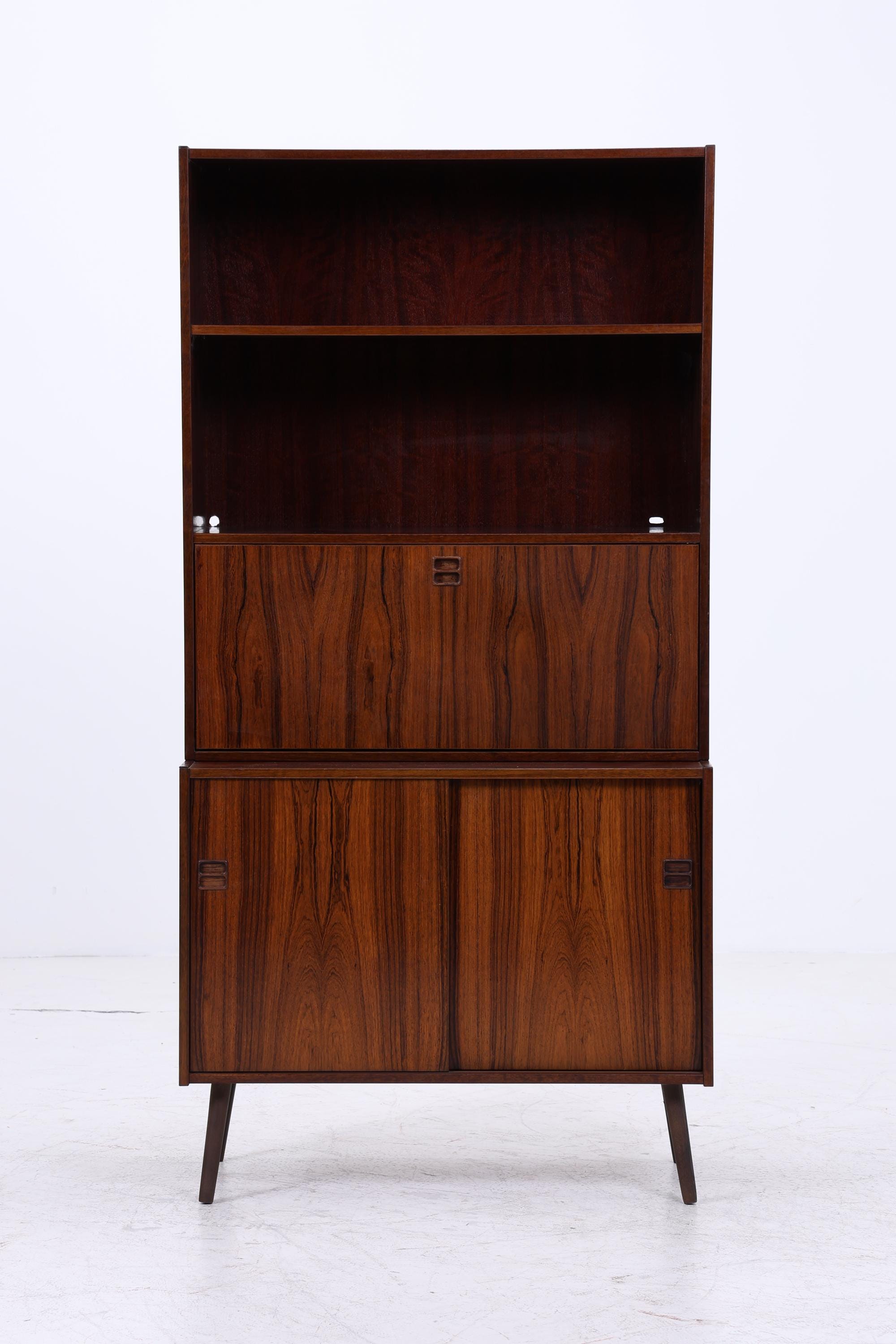 Vintage Regal 60er Jahre | Mid Century Bücherregal Retro Sekretär Schrank Holz Aufbewahrung