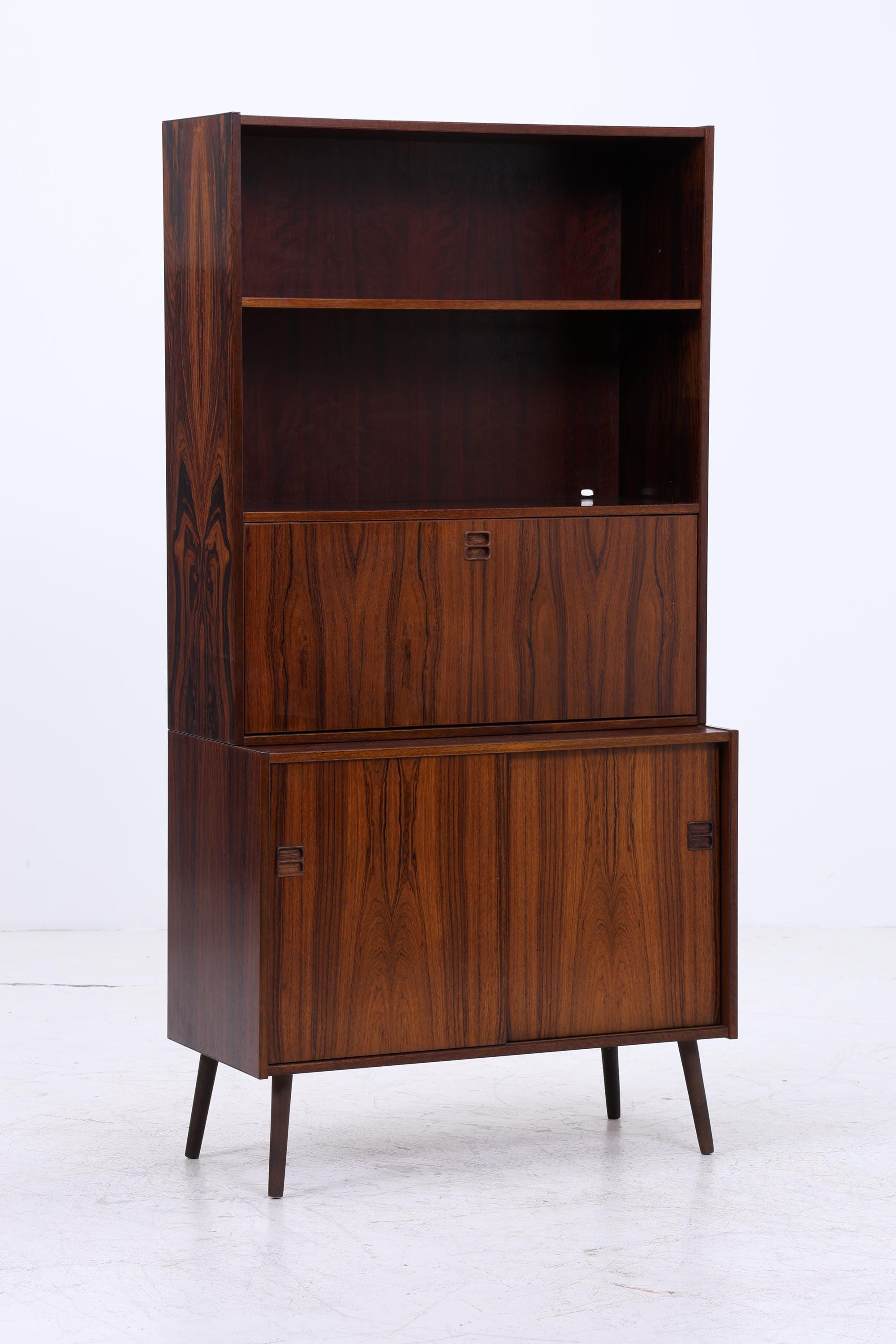 Vintage Regal 60er Jahre | Mid Century Bücherregal Retro Sekretär Schrank Holz Aufbewahrung