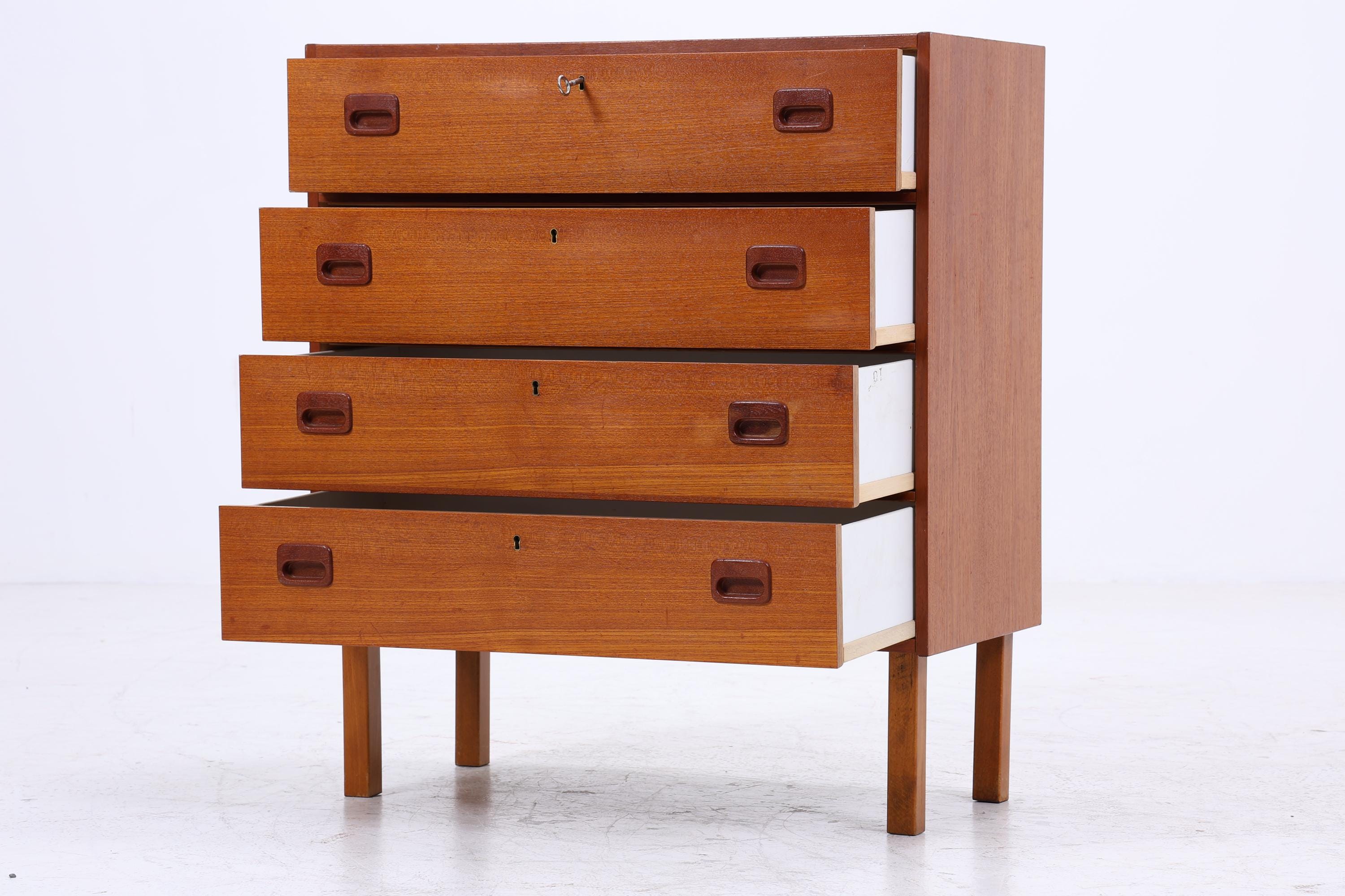 Vintage Teak Schubladen Kommode | Mid Century Schrank Holz Aufbewahrung 60er Jahre Herrenkommode