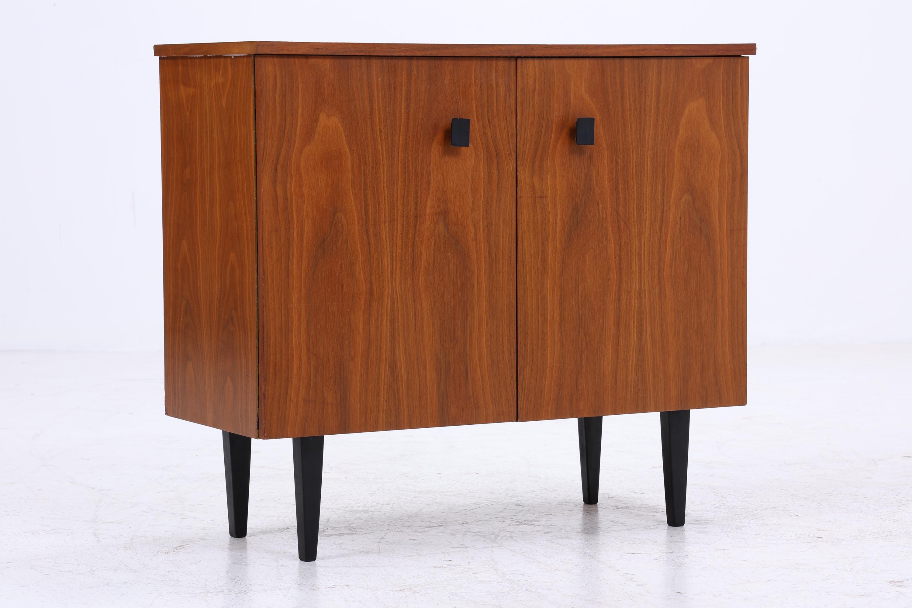 Vintage Schuhkommode 60er Jahre | Mid Century Kommode Schrank 60er Jahre Aufbewahrung Retro 70er Holz