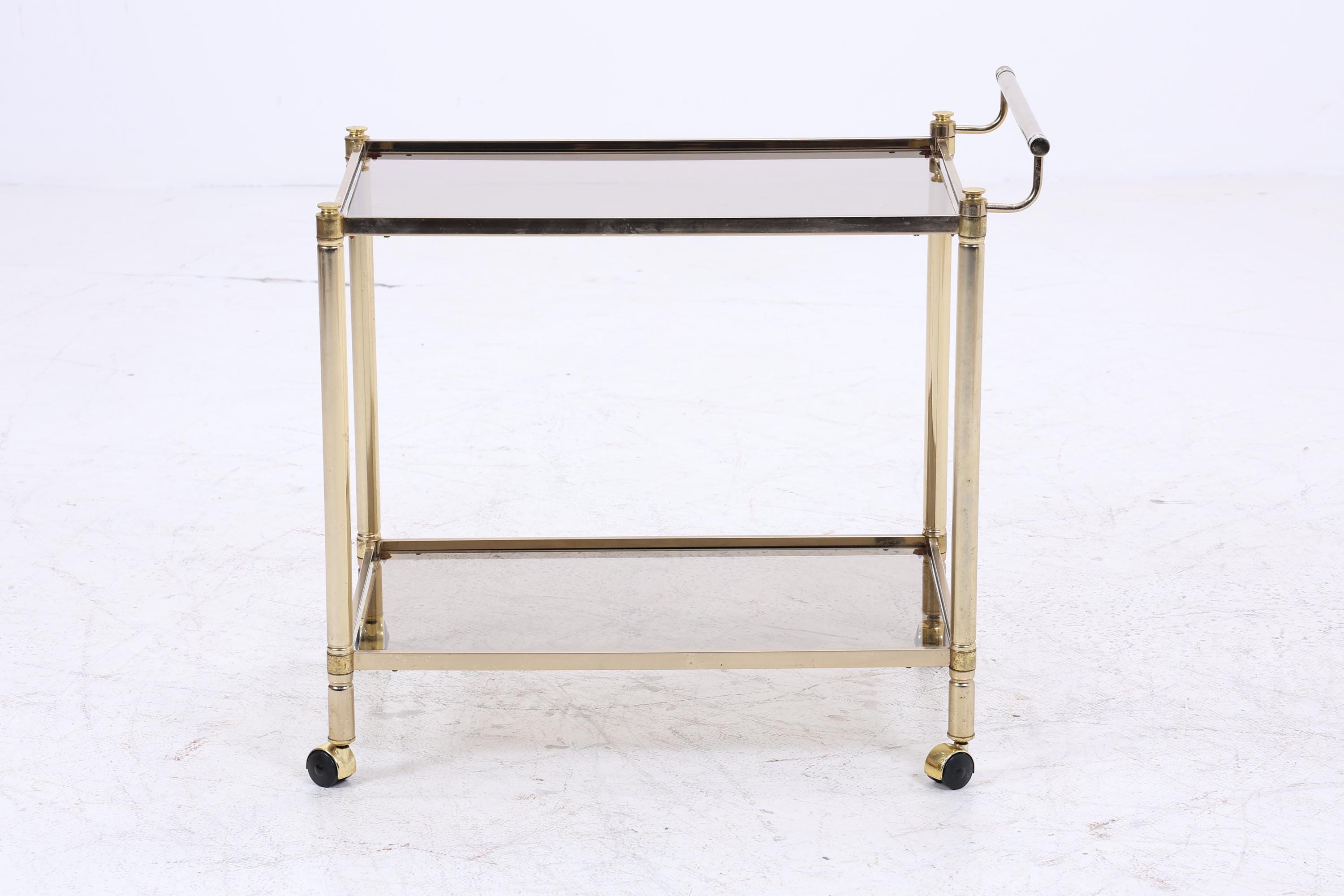 Vintage Glas Servierwagen aus den 60ern | Mid Century Tisch Telefontisch Beistelltisch Retro