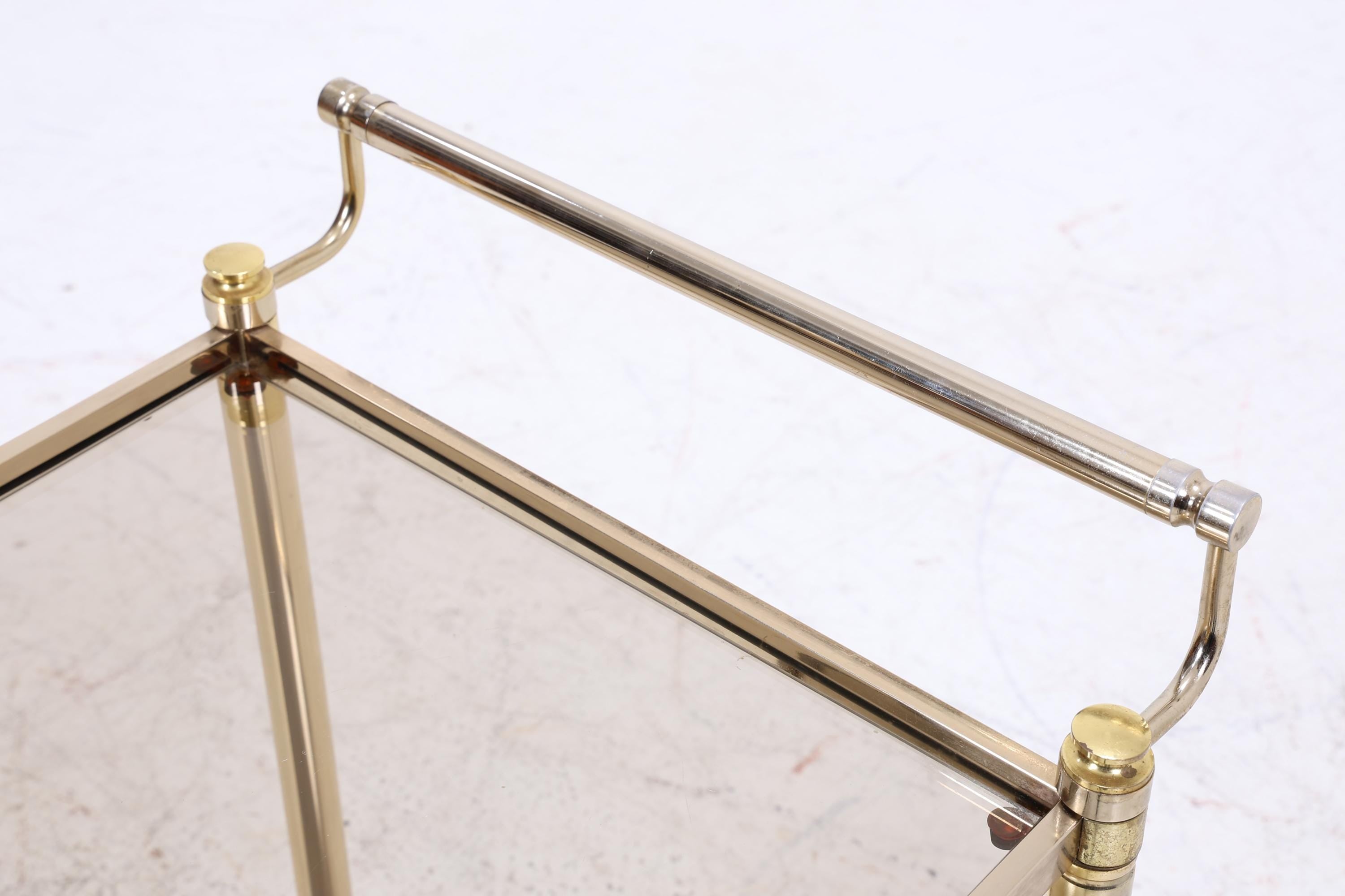 Vintage Glas Servierwagen aus den 60ern | Mid Century Tisch Telefontisch Beistelltisch Retro