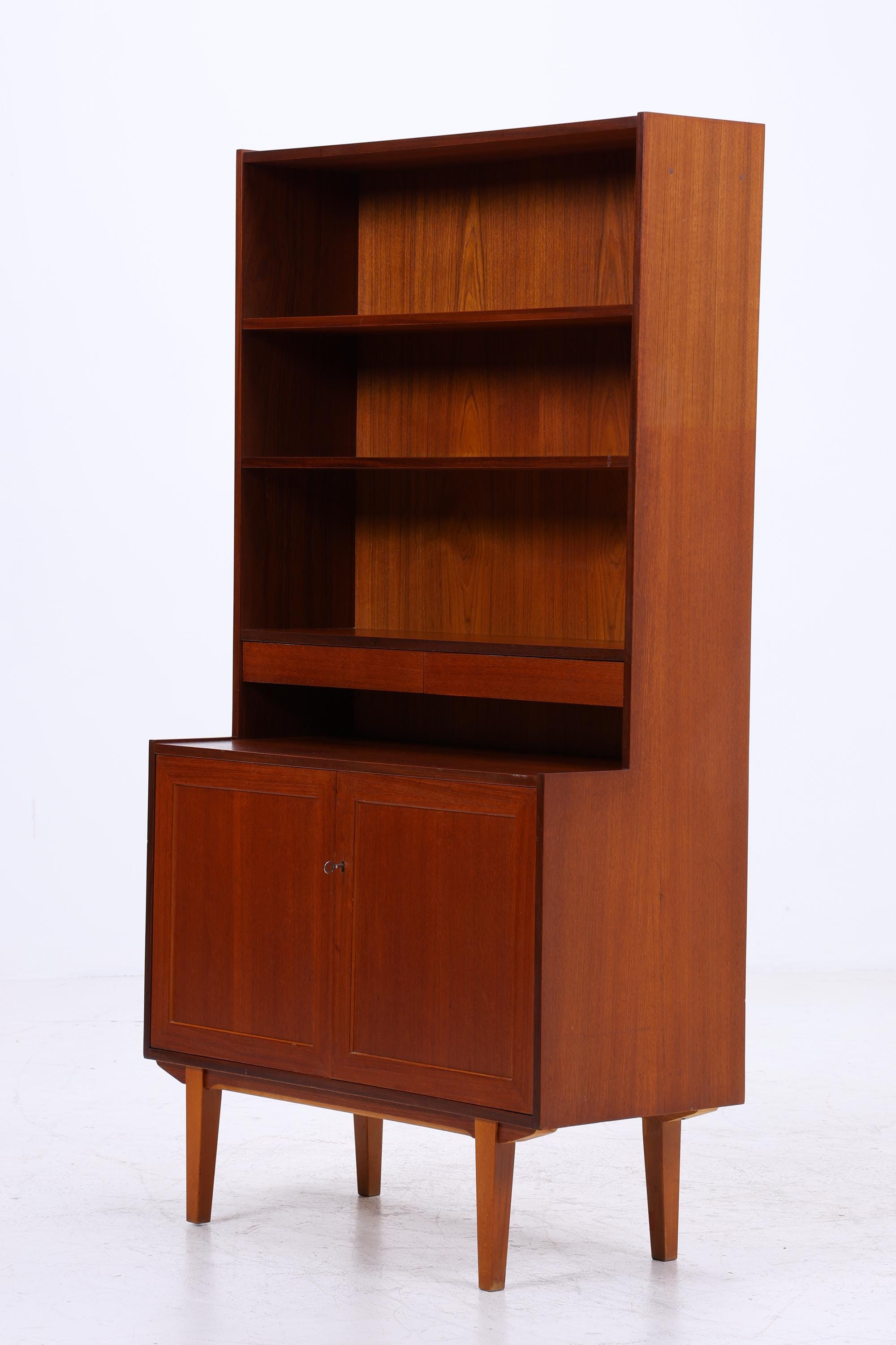 Vintage Teak Regal 60er Jahre | Mid Century Schrank Retro Bücherregal Holz Aufbewahrung