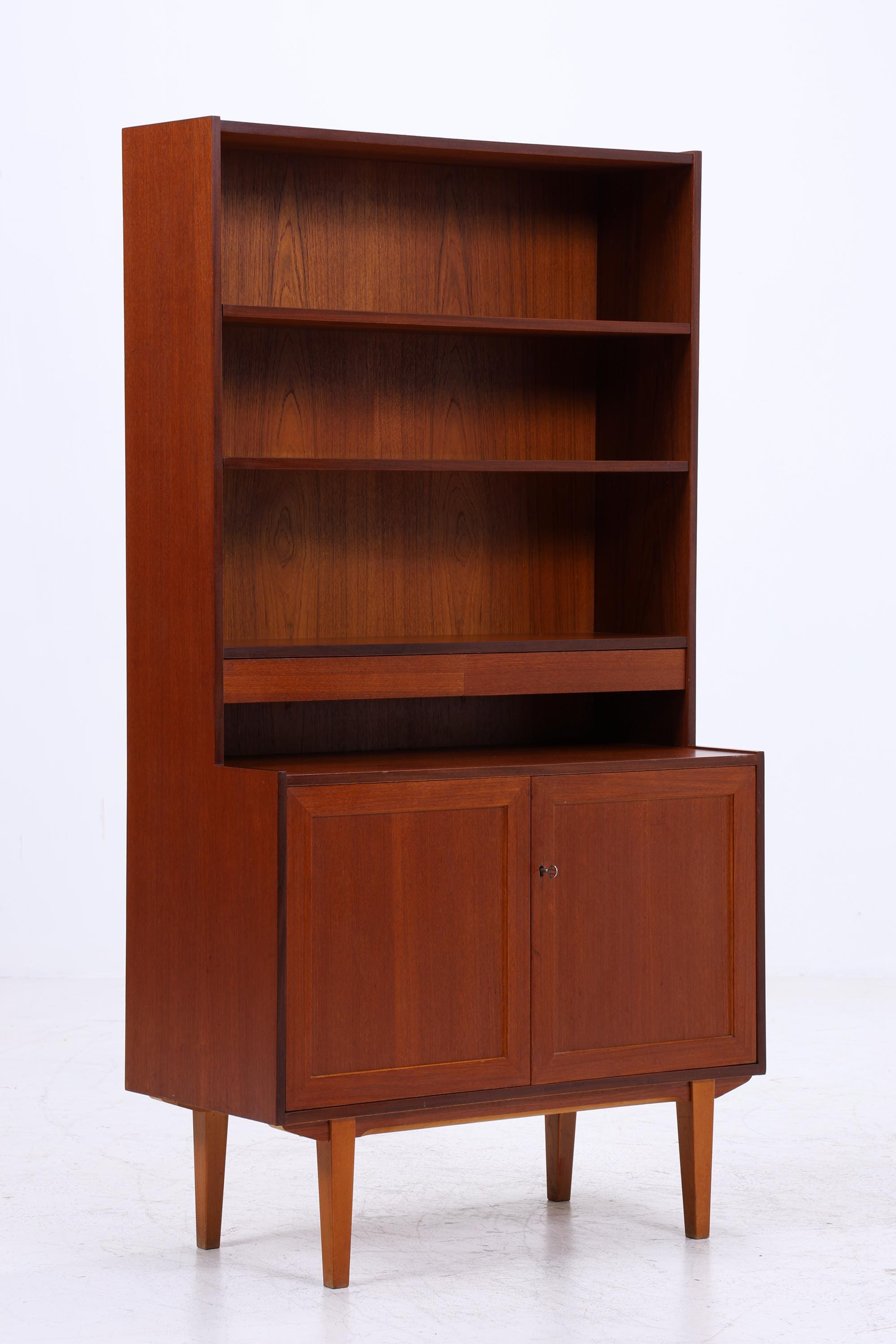 Vintage Teak Regal 60er Jahre | Mid Century Schrank Retro Bücherregal Holz Aufbewahrung