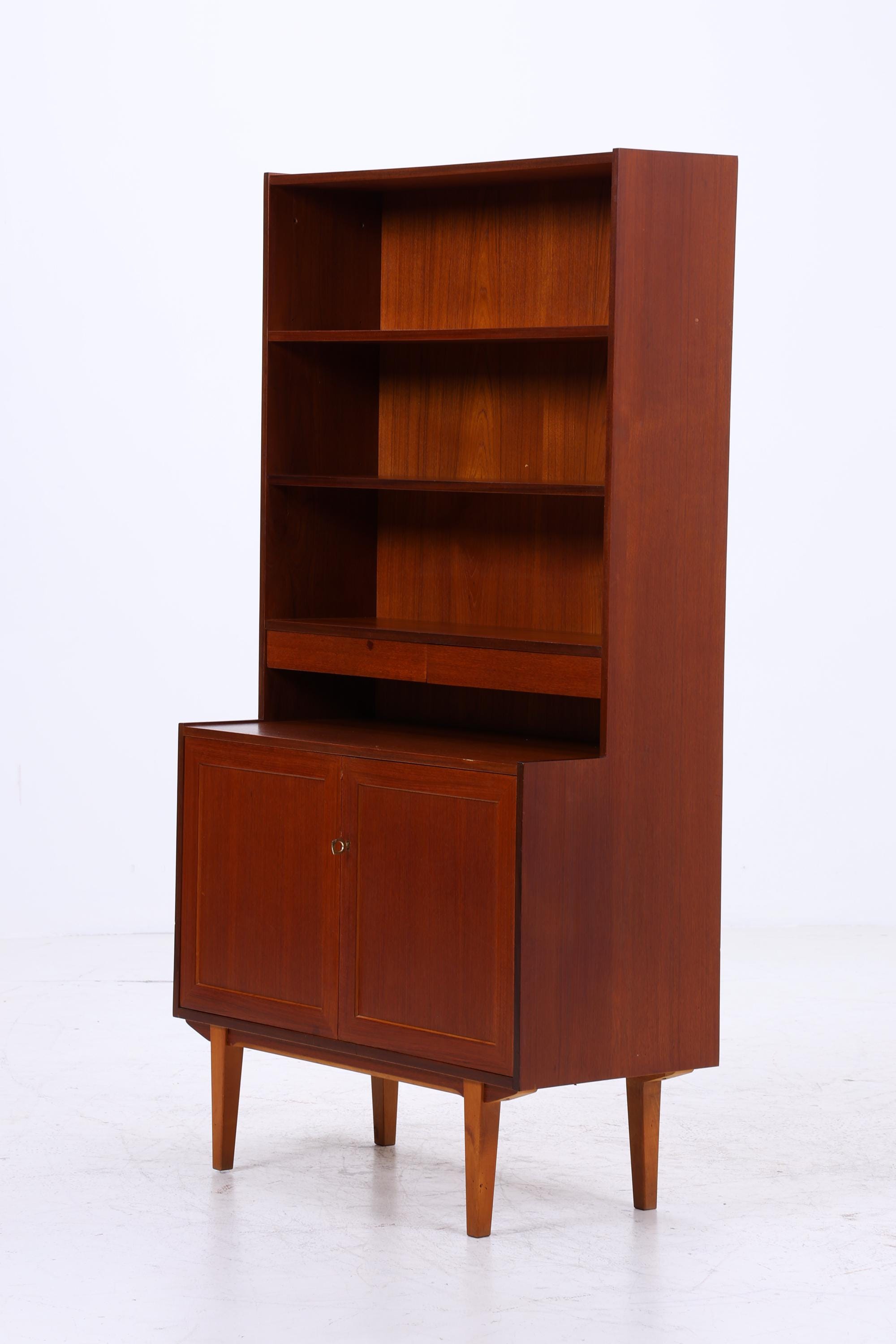 Vintage Teak Regal 60er Jahre | Mid Century Schrank Retro Bücherregal Holz Aufbewahrung