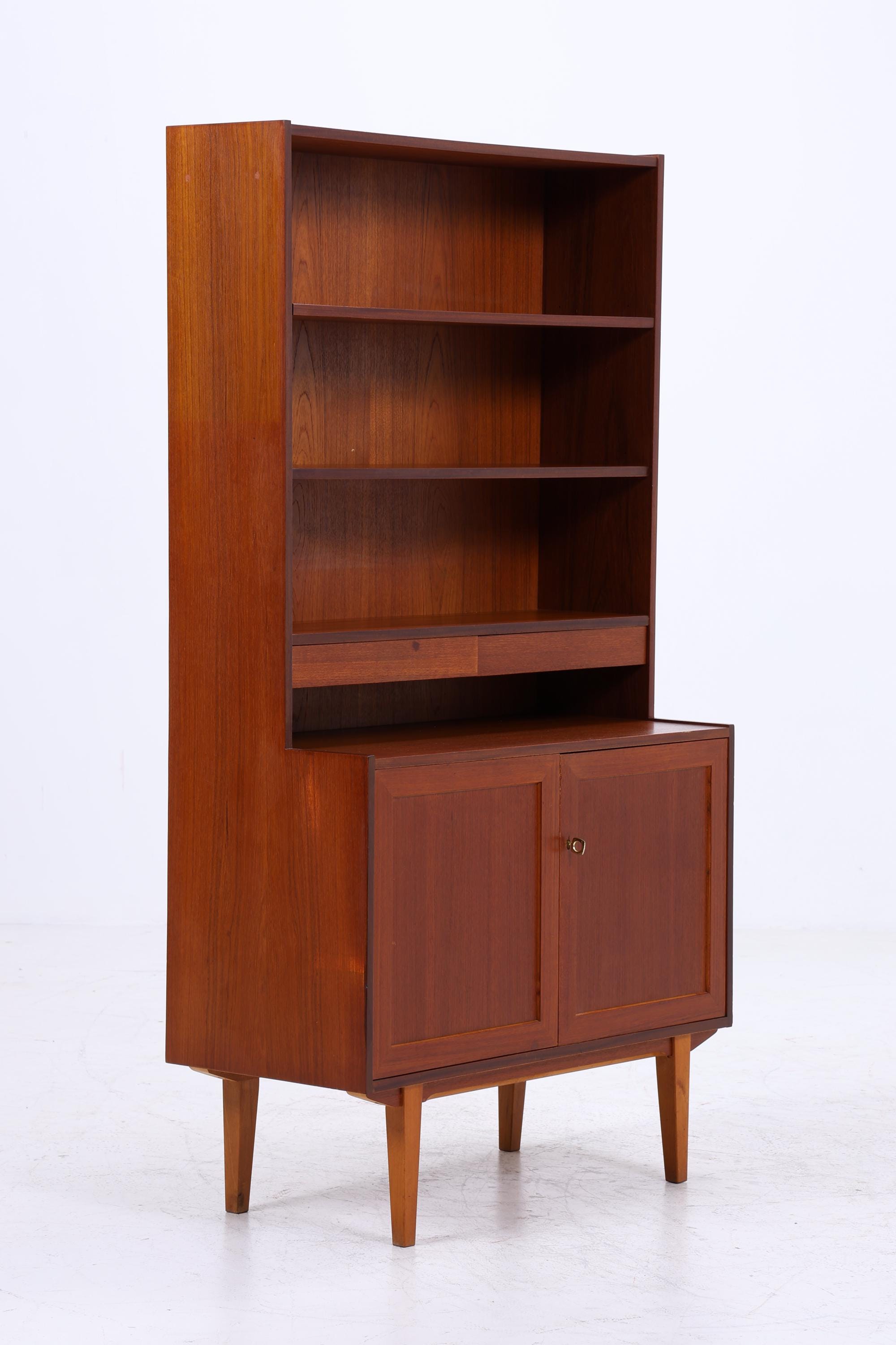 Vintage Teak Regal 60er Jahre | Mid Century Schrank Retro Bücherregal Holz Aufbewahrung