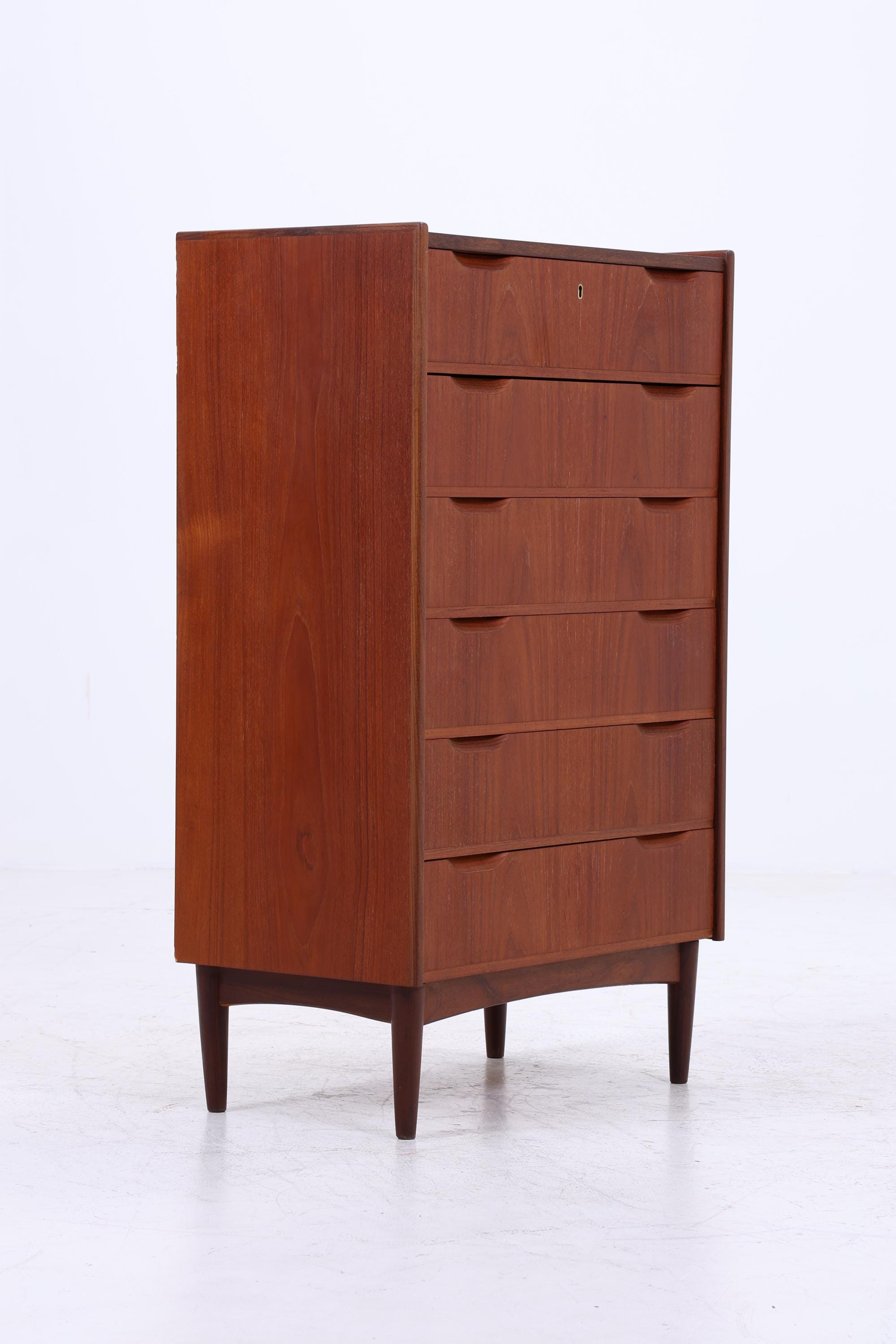Vintage Teak Schubladen Kommode | Danish Design Mid Century Schrank Holz Aufbewahrung 60er Jahre