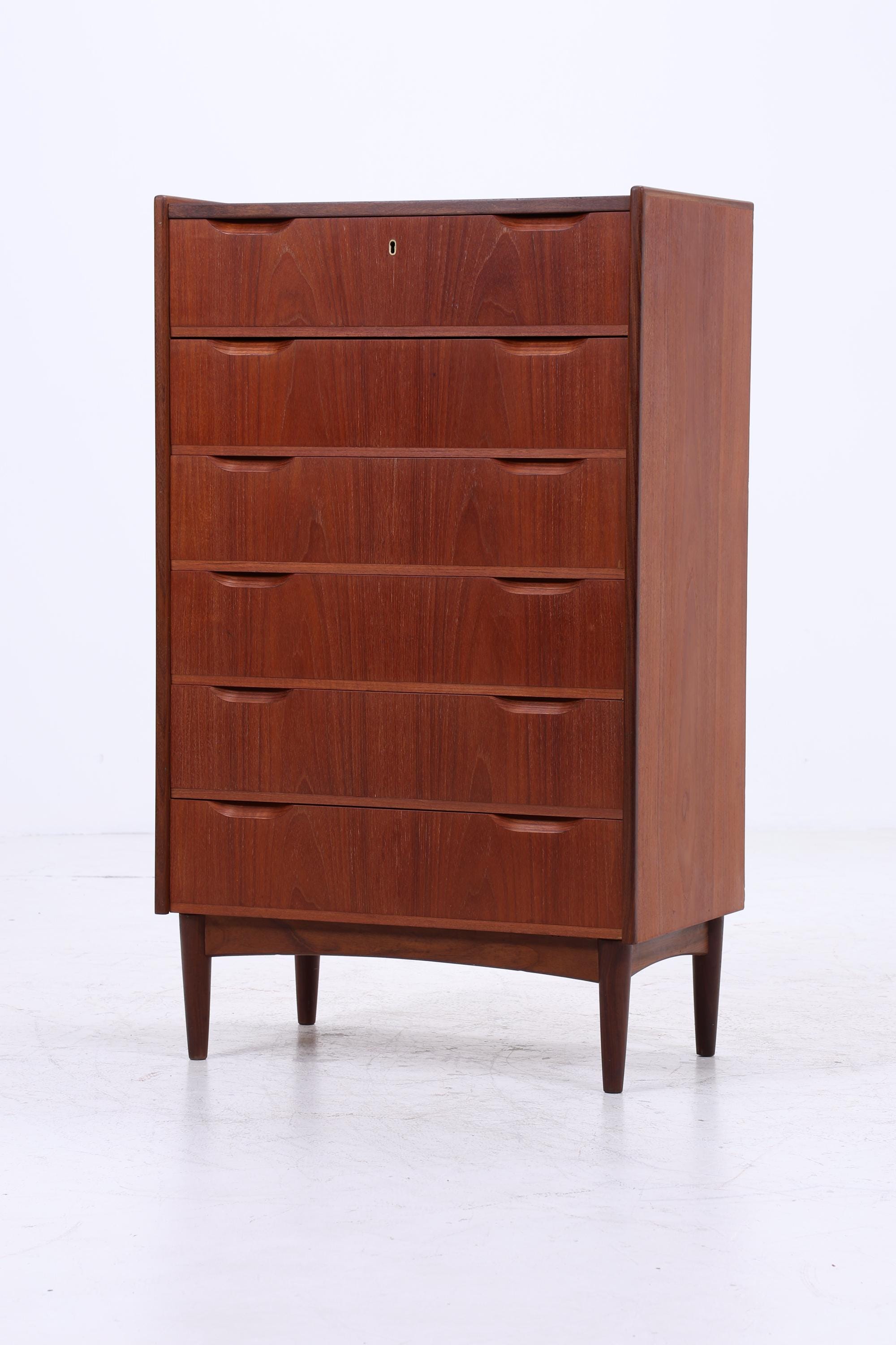 Vintage Teak Schubladen Kommode | Danish Design Mid Century Schrank Holz Aufbewahrung 60er Jahre