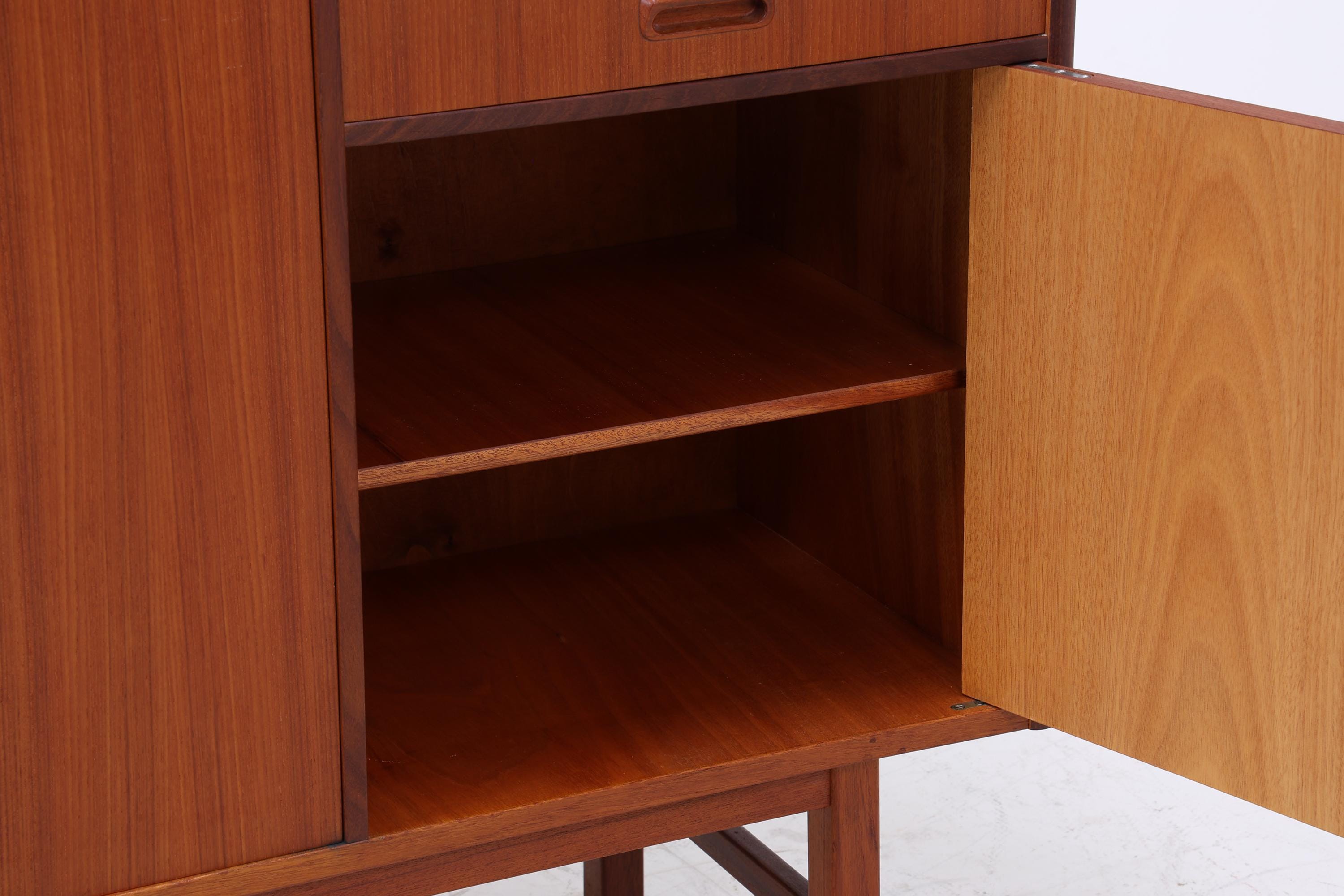 Vintage Teak Highboard 60er Jahre | Mid Century Sideboard Schubladen Schrank Holz Aufbewahrung