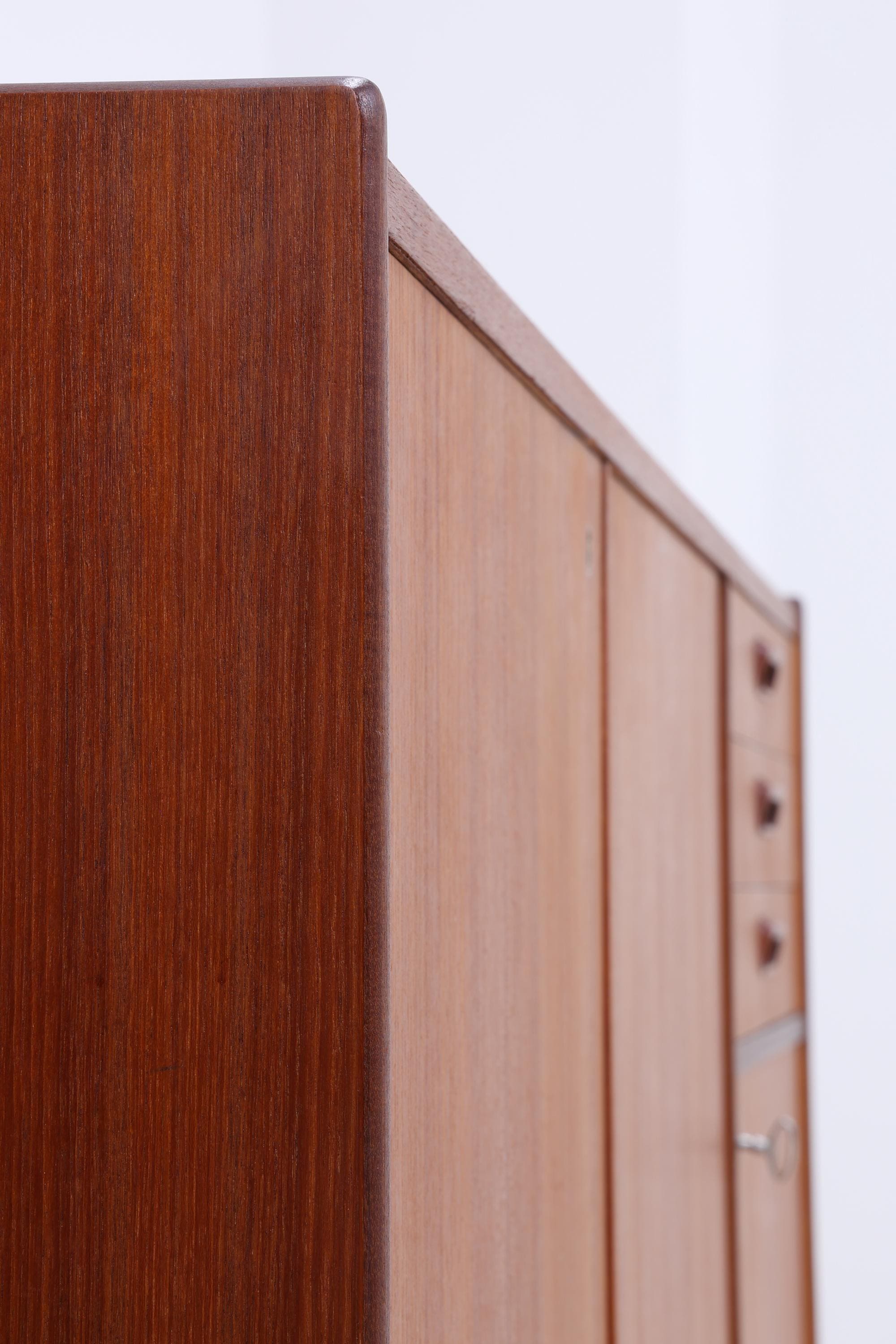 Vintage Teak Highboard 60er Jahre | Mid Century Sideboard Schubladen Schrank Holz Aufbewahrung
